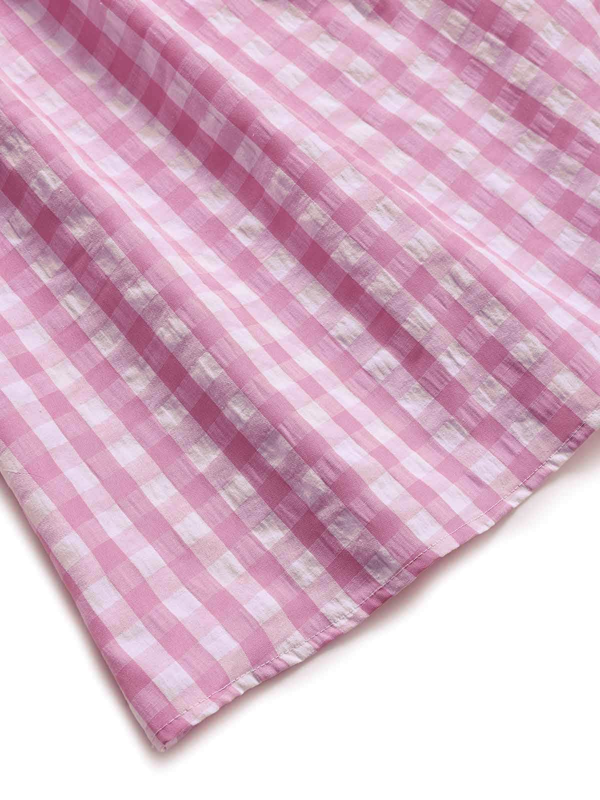 [Pre-Sale] Pink 1960s Bow Gingham Ruffle Pajama Set - Image 8