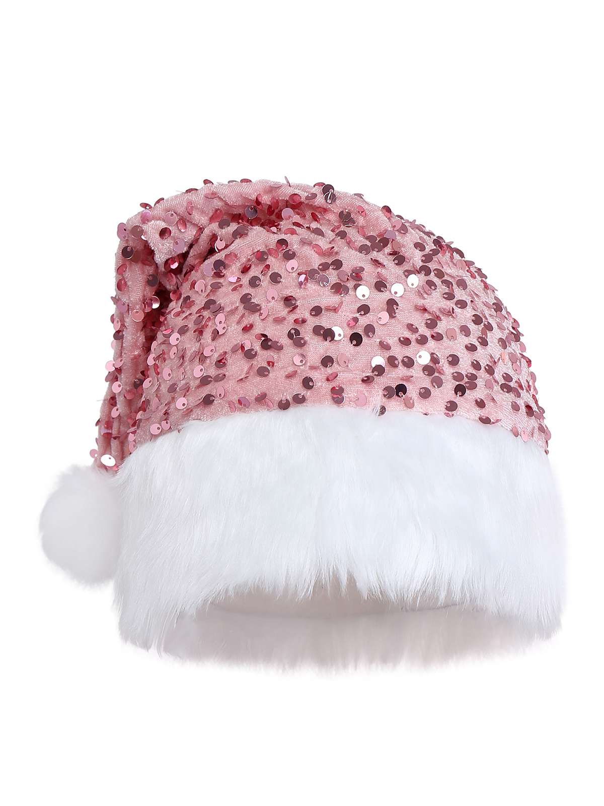 Pink 1960s Christmas Fur Sequin Strapless Dress - Image 5