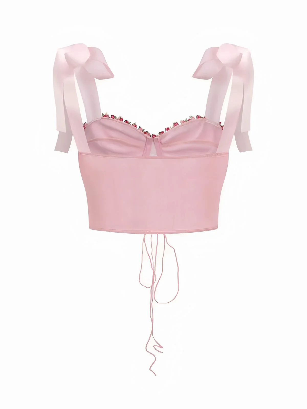 Pink 1960s Floral Lace Herringbone Top - Image 2