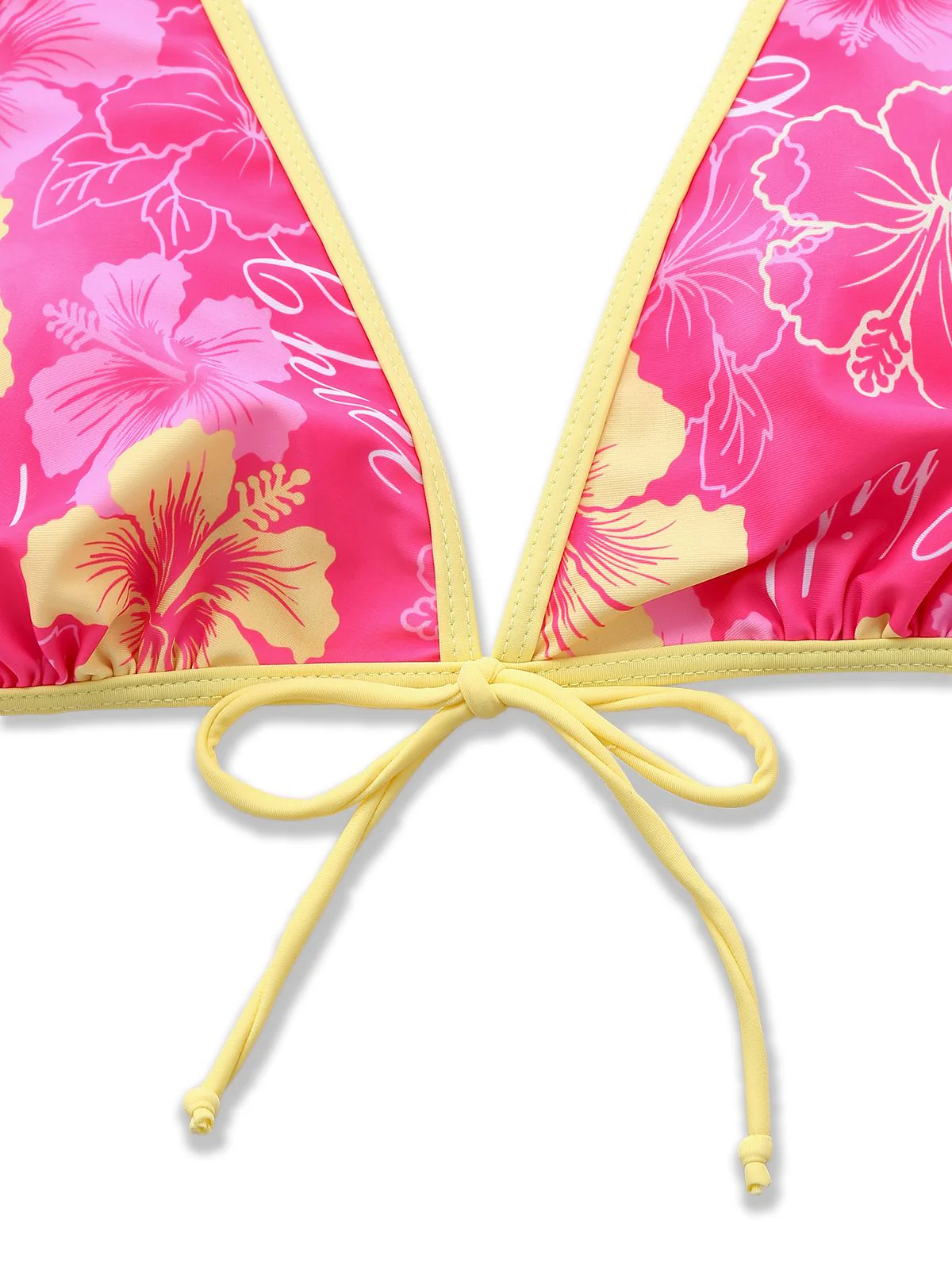 [Pre-Sale] Pink Strawberry 1960s Floral Print Tie-Front Layered Bikini Set - Image 7
