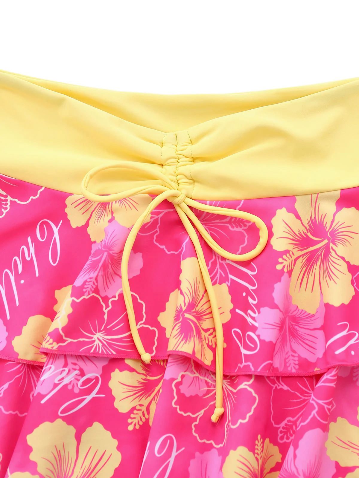 [Pre-Sale] Pink Strawberry 1960s Floral Print Tie-Front Layered Bikini Set - Image 8