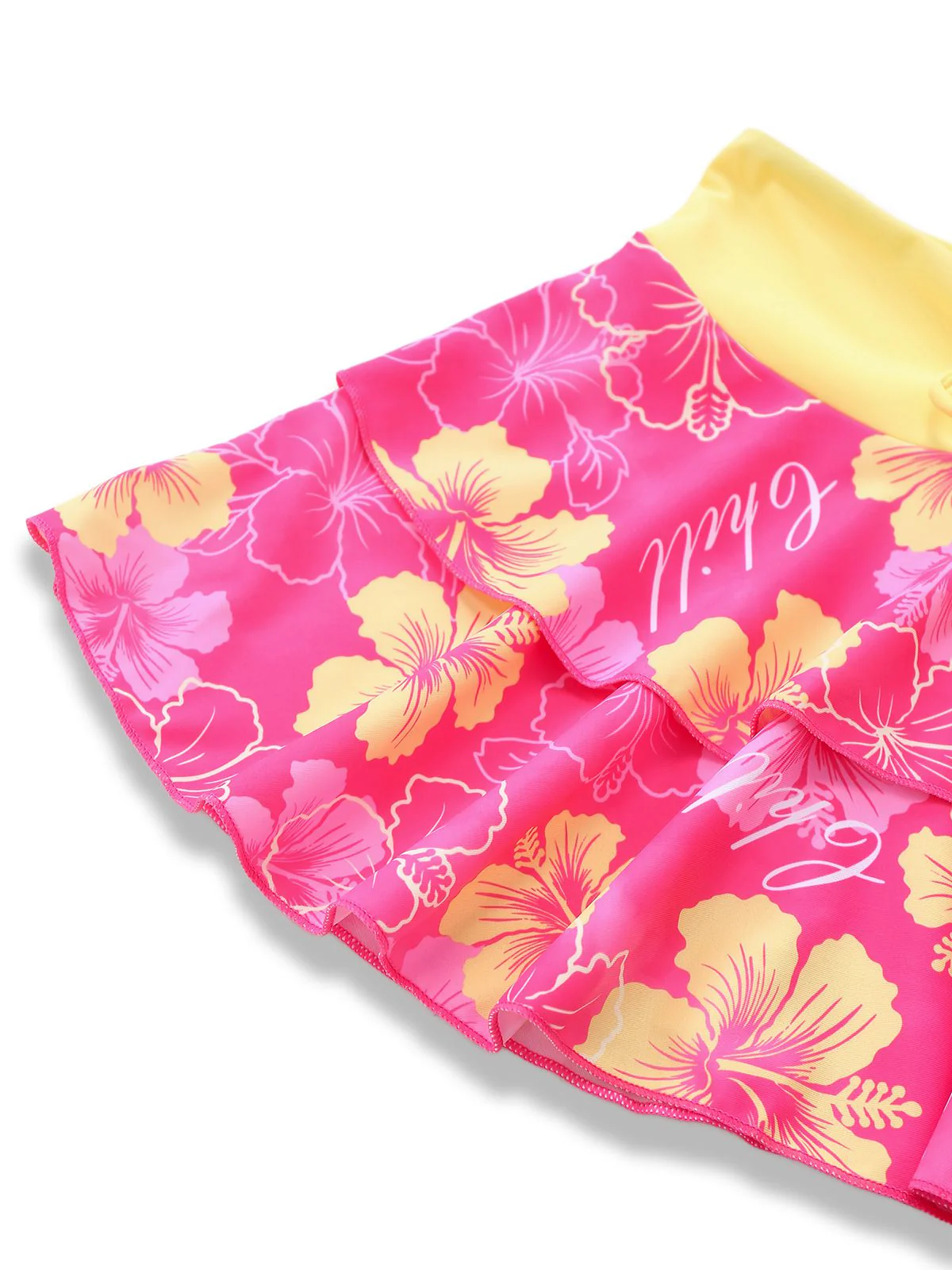 [Pre-Sale] Pink Strawberry 1960s Floral Print Tie-Front Layered Bikini Set - Image 9
