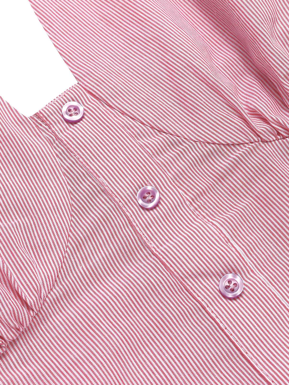 Pink 1960s Halter Stripes Slit Dress - Image 9