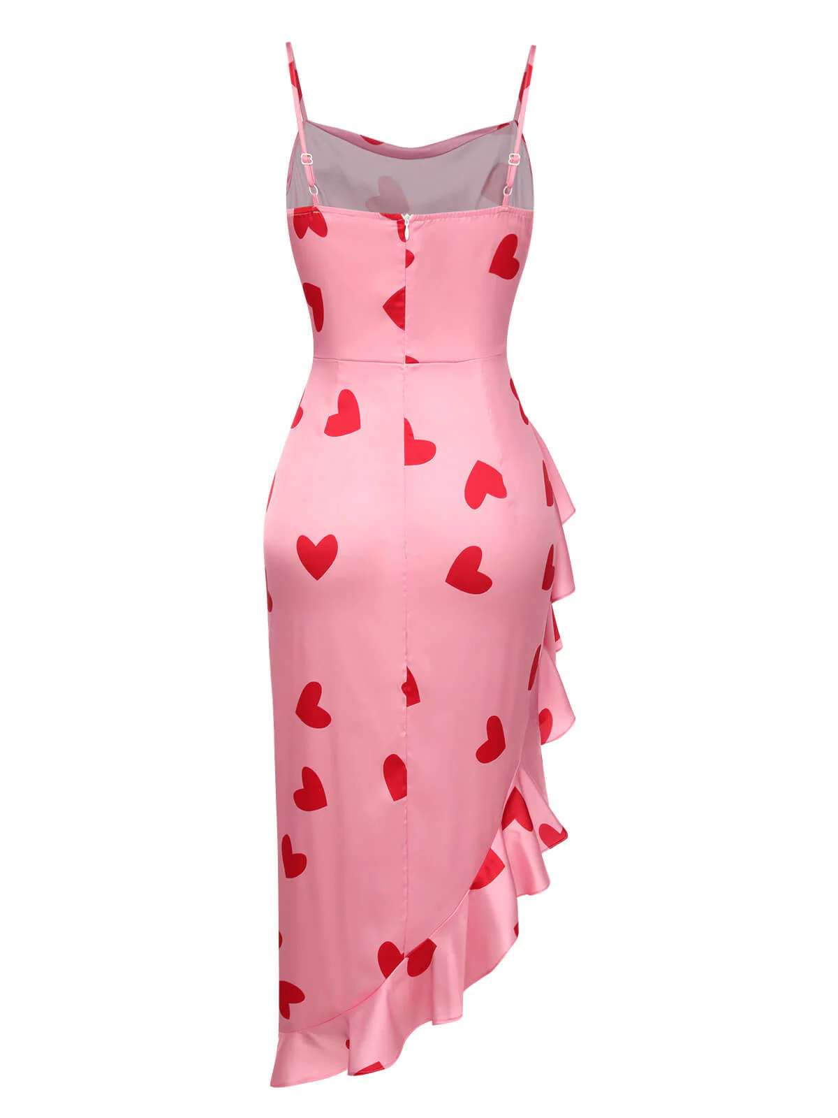 Pink 1960s Heart Cowl Collar Sling Dress - Image 4