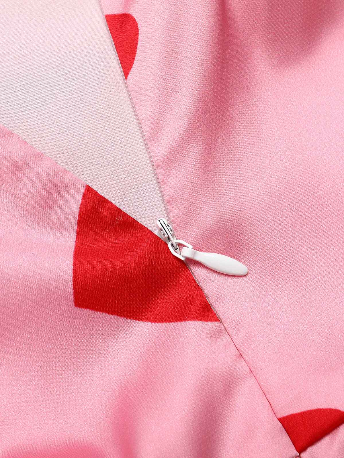 Pink 1960s Heart Cowl Collar Sling Dress - Image 7