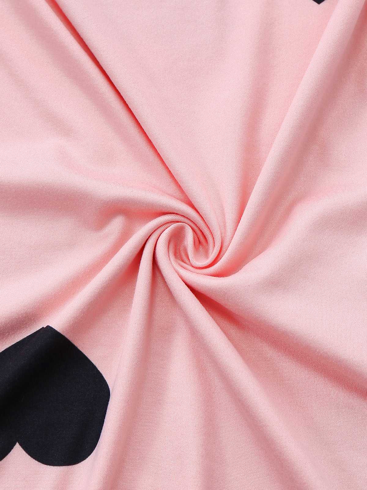 Pink 1960s Heart Round Neck Bodycon Dress - Image 7
