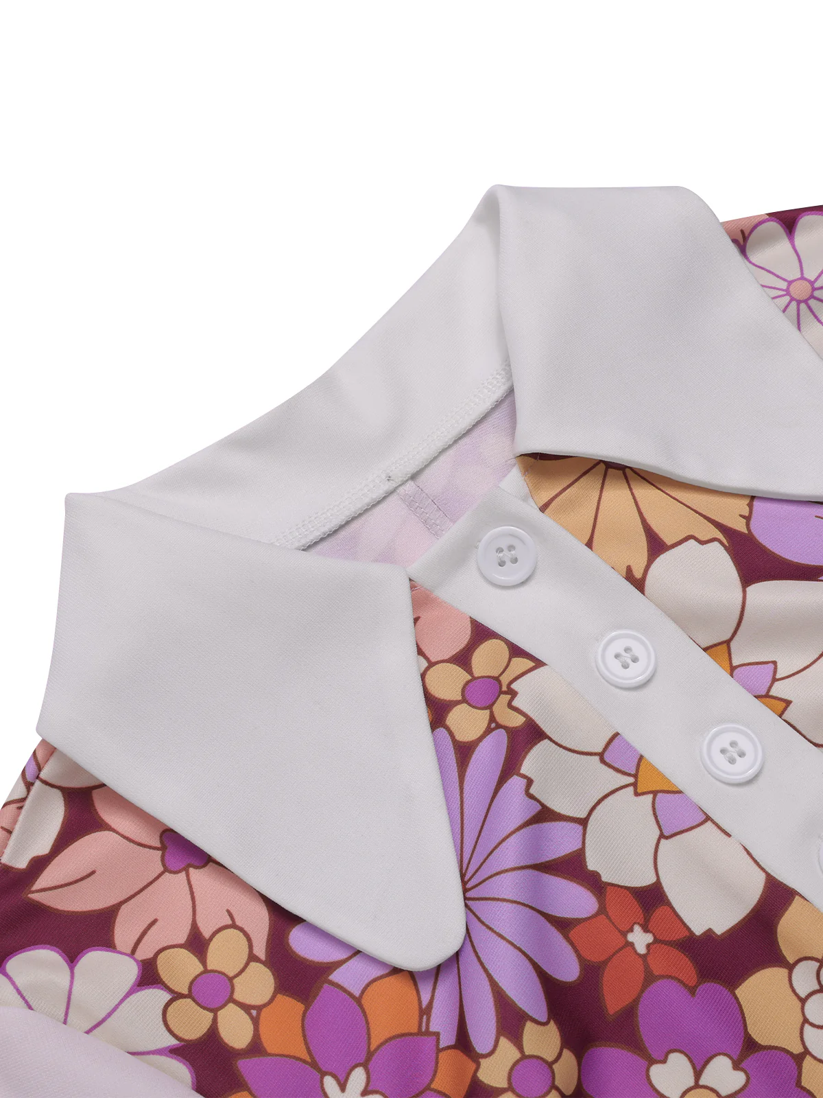 [Pre-Sale] Orange 1960s Lapel Flowers Patchwork Dress - Image 18