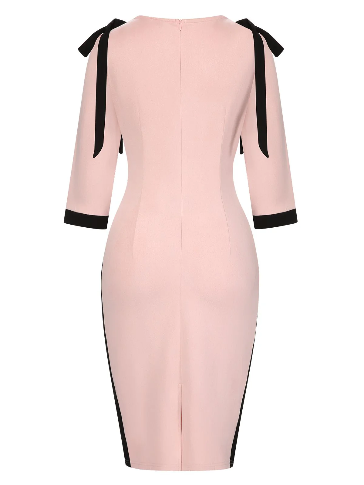 Pink 1960s Patchwork Pencil Dress - Image 2