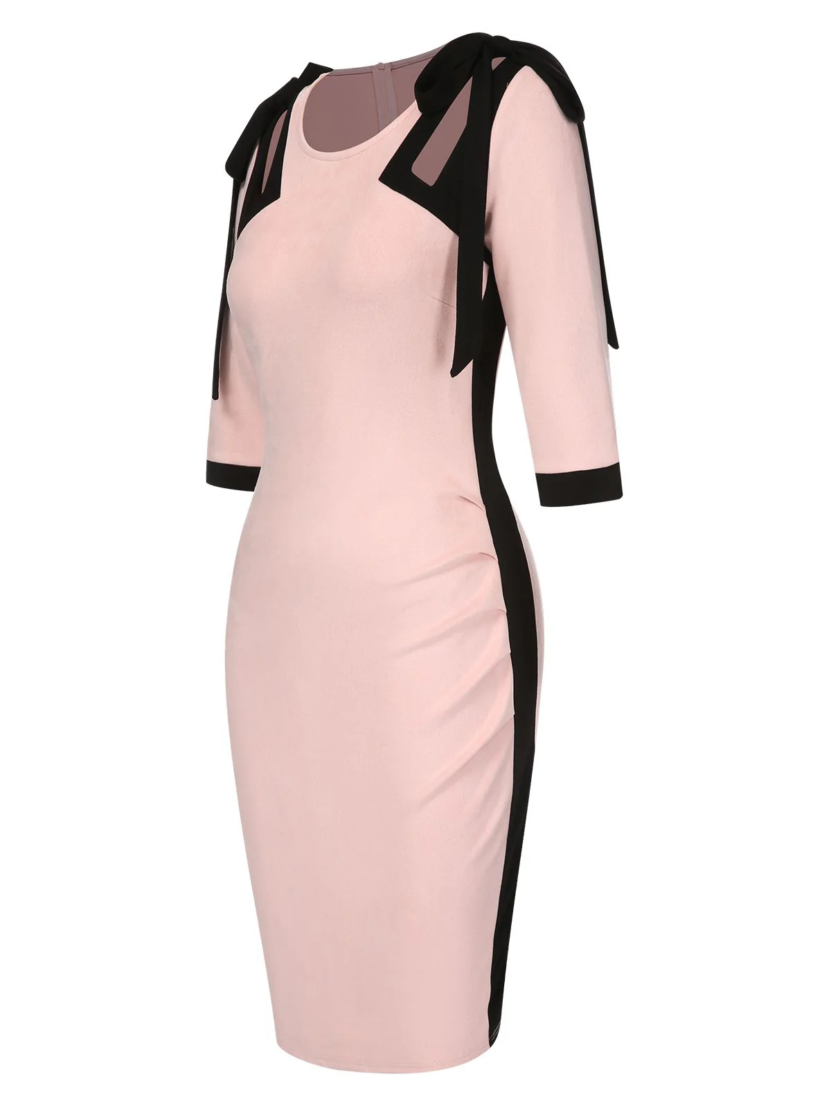 Pink 1960s Patchwork Pencil Dress - Image 3