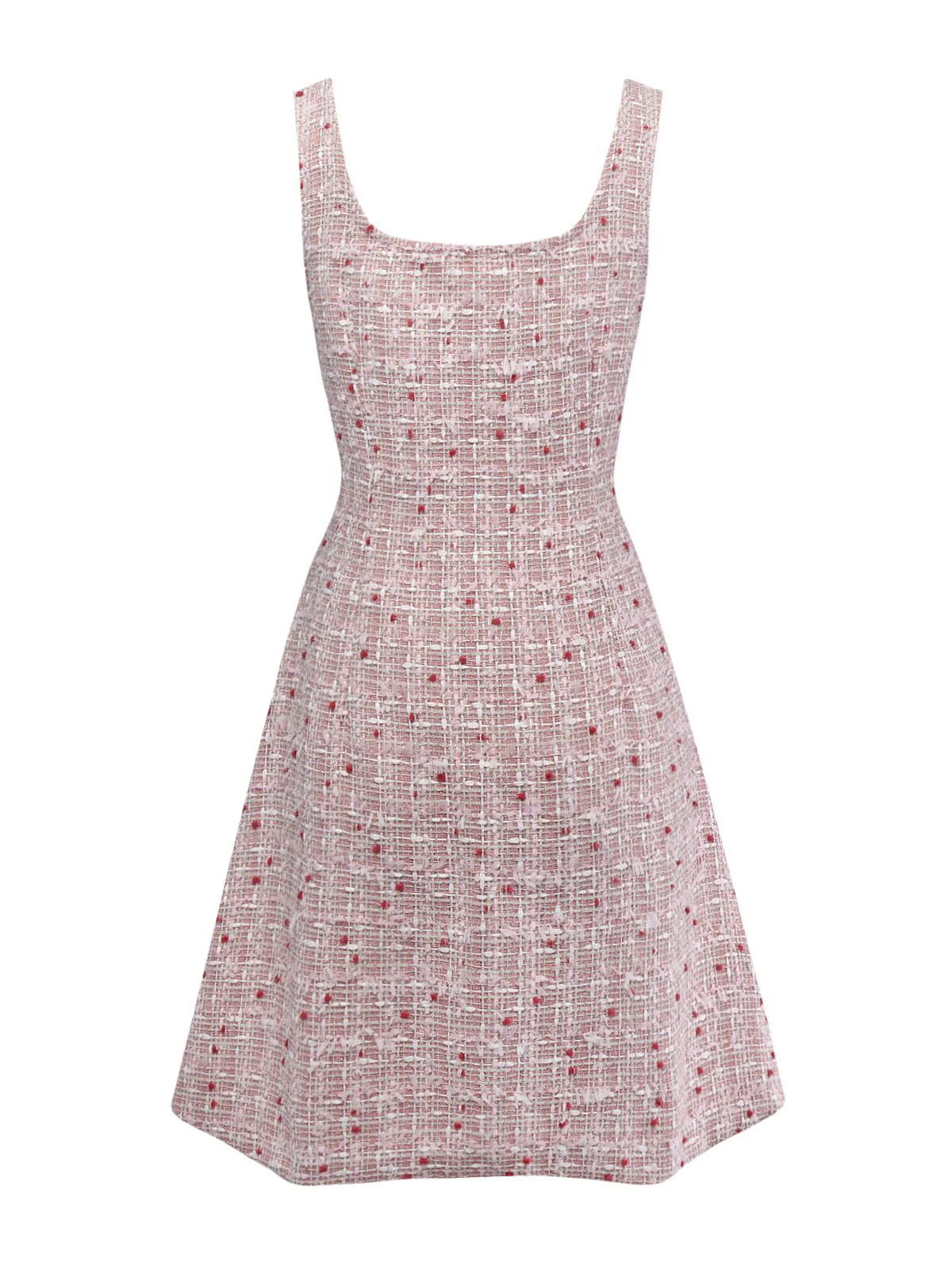Pink 1960s Plaid Tweed Mini Pinafore Dress - Image 4