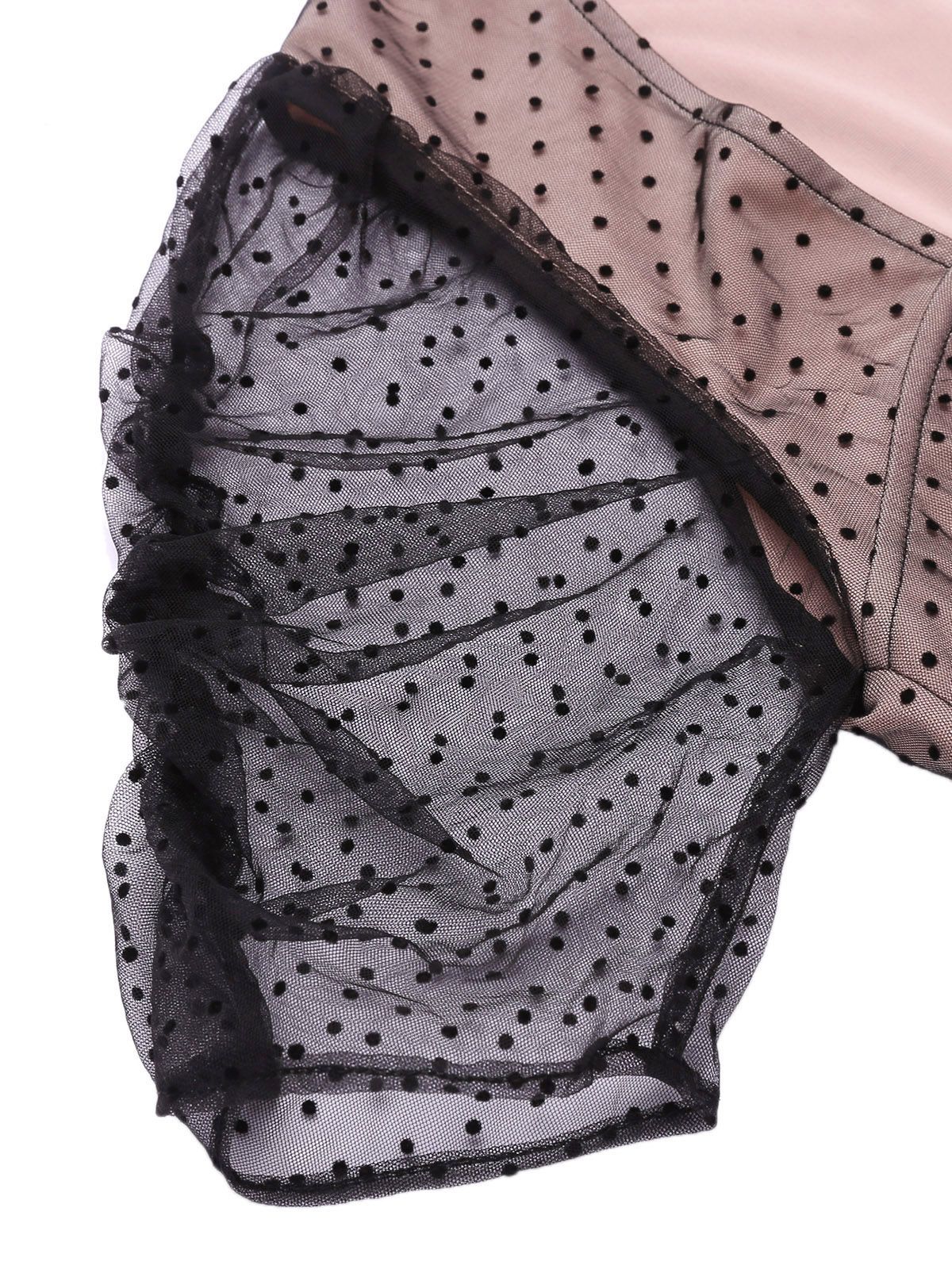 Pink 1960s Polka Dot Mesh Pencil Dress - Image 5