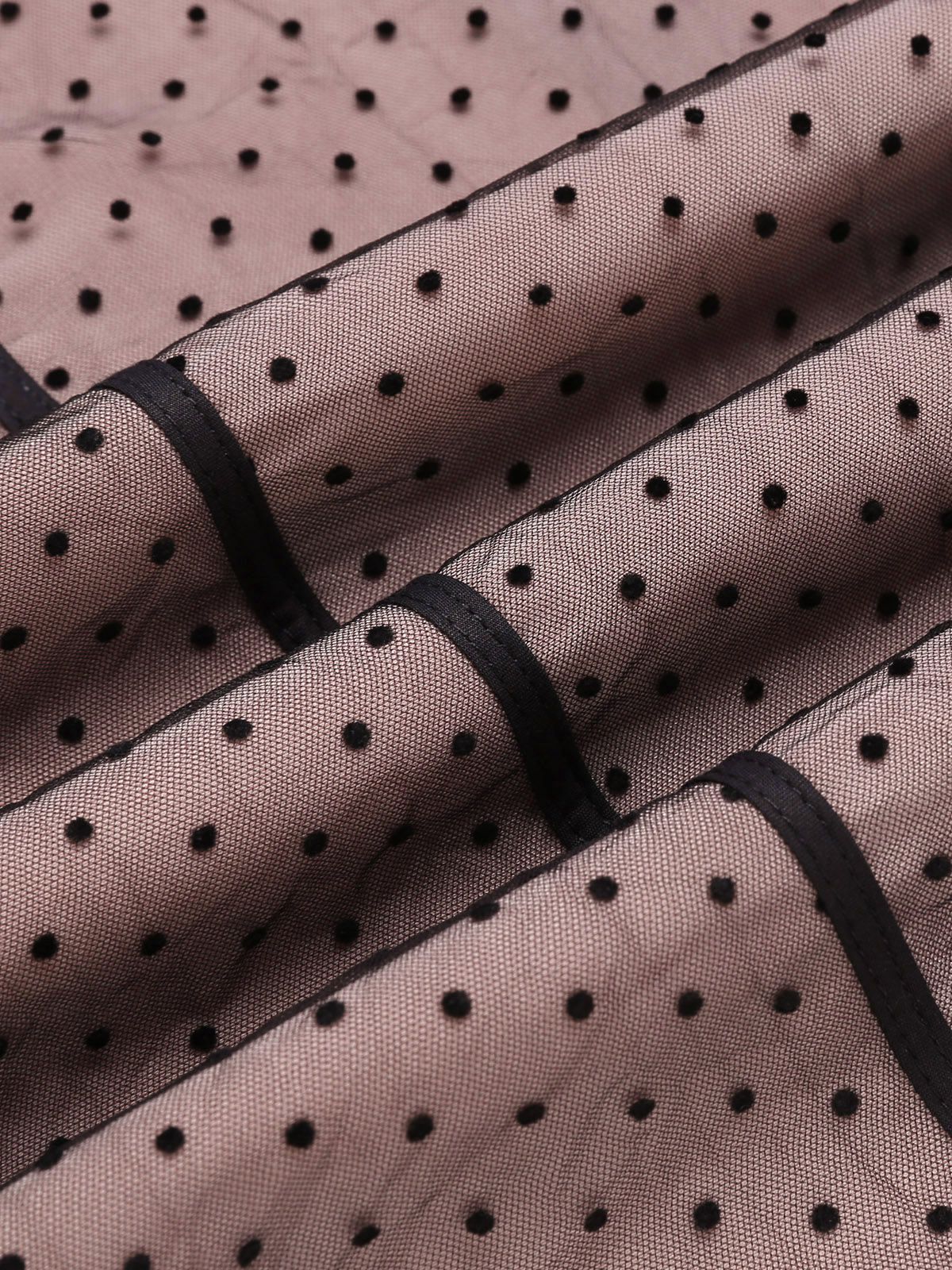 Pink 1960s Polka Dot Mesh Pencil Dress - Image 8
