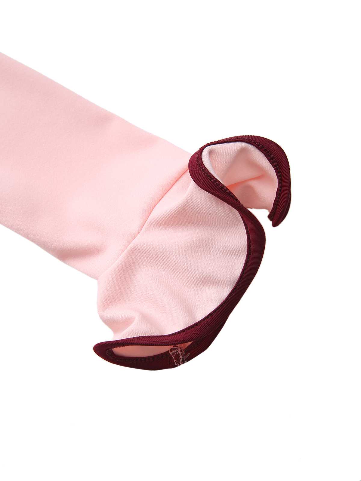Pink 1960s Ruffle Hem Long Sleeve Dress - Image 7