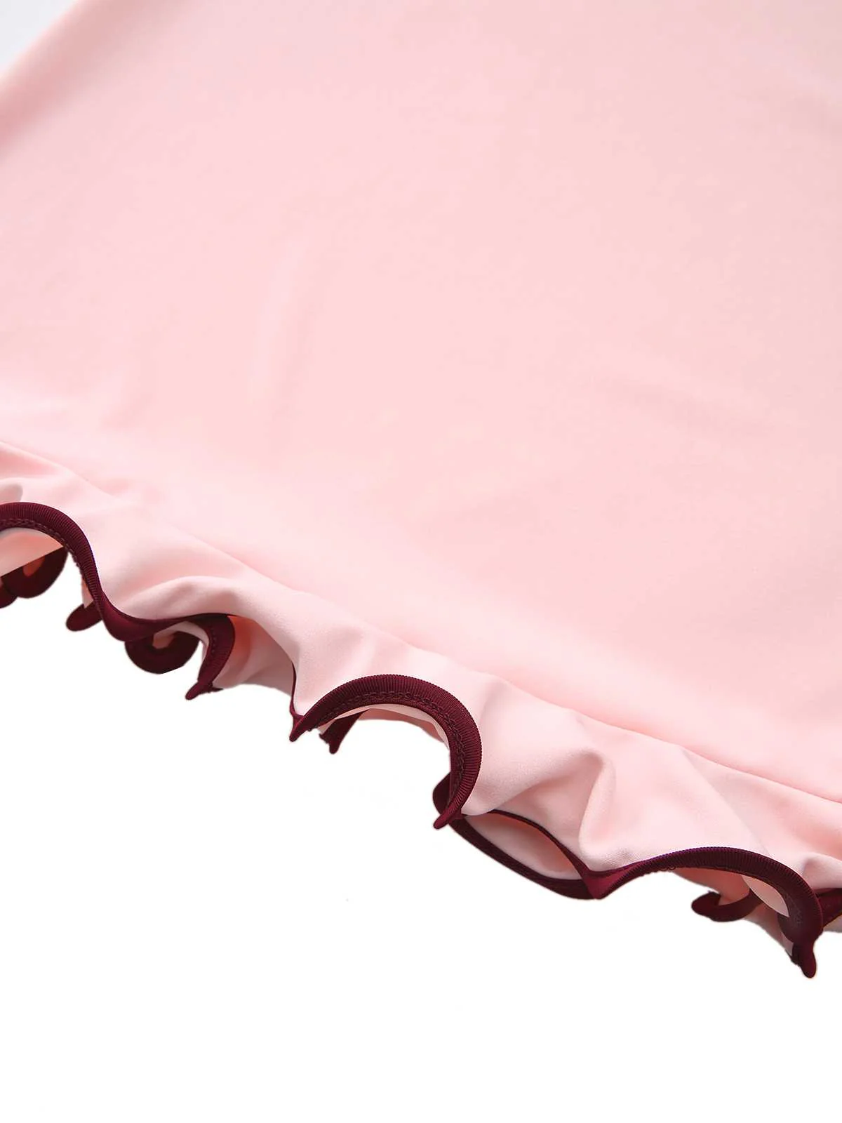 Pink 1960s Ruffle Hem Long Sleeve Dress - Image 8