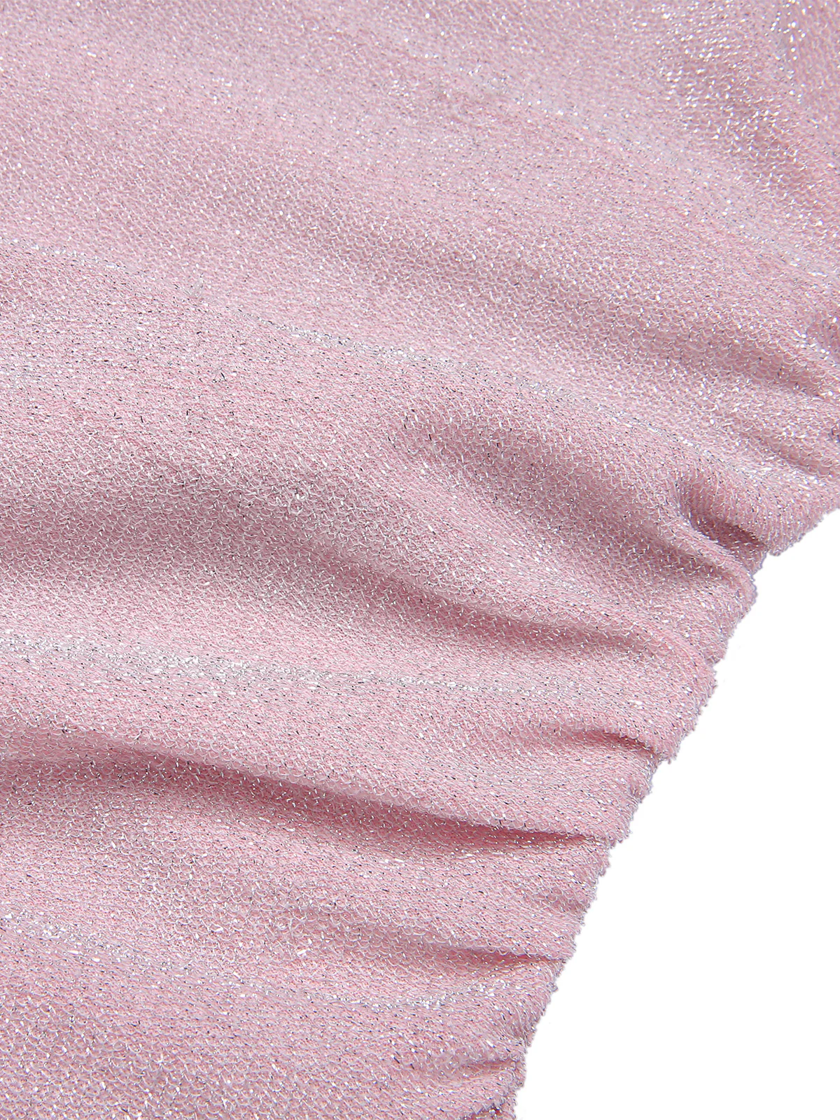 Pink 1960s Solid Glitter Pleated Strap Dress - Image 6