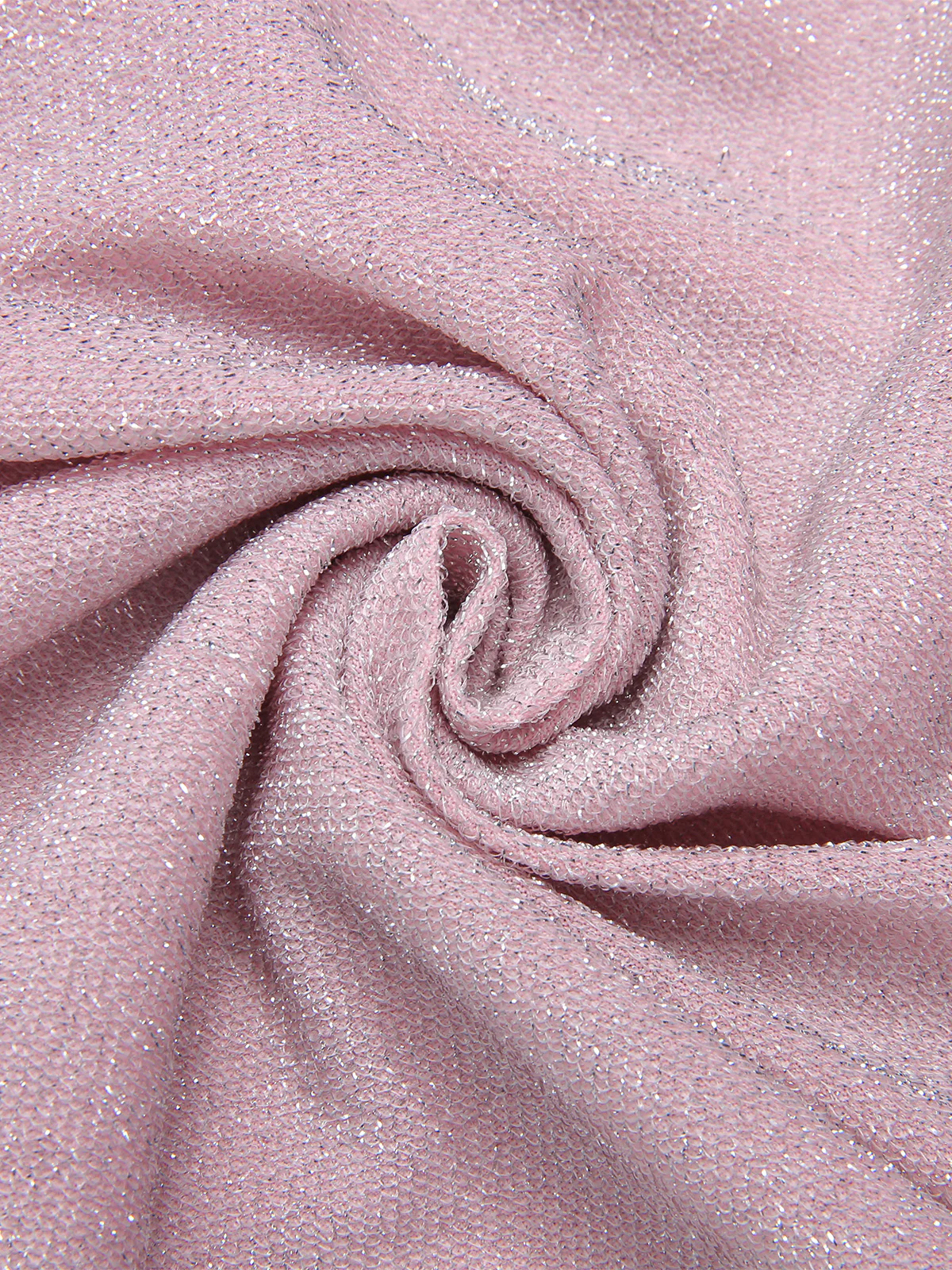 Pink 1960s Solid Glitter Pleated Strap Dress - Image 7