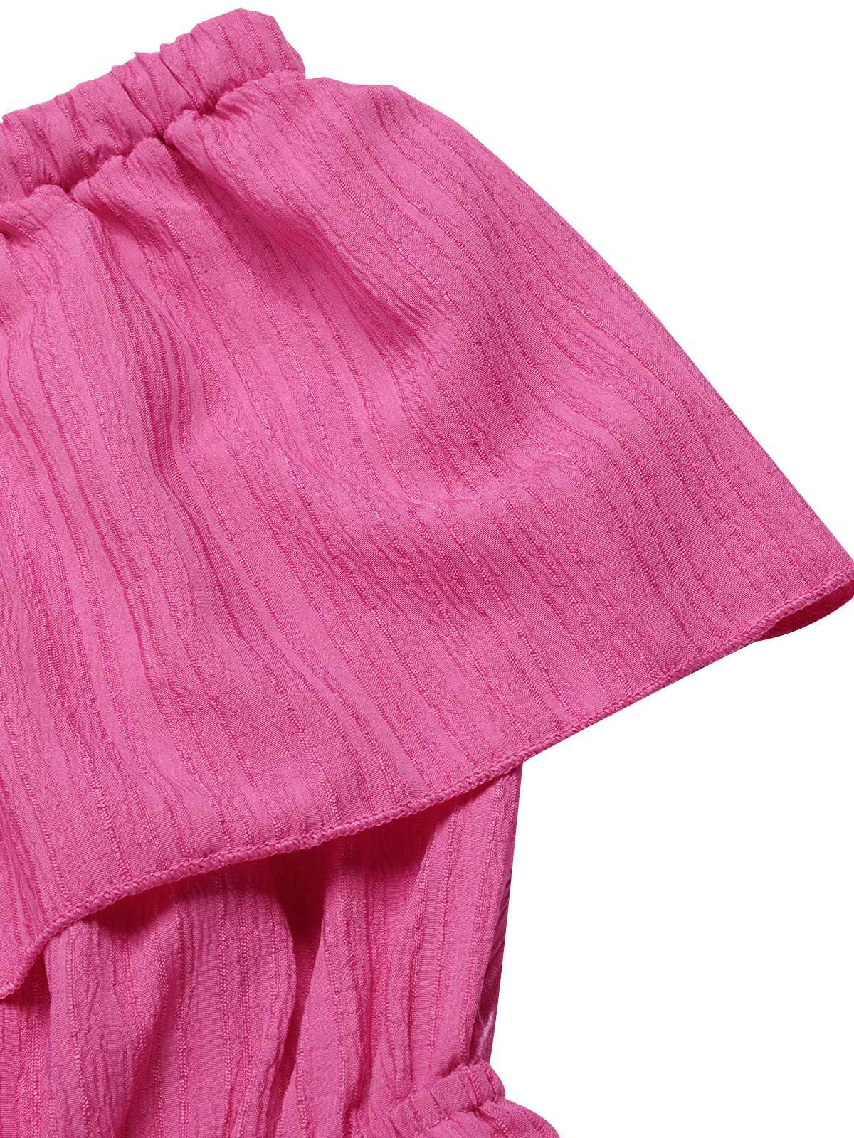 Pink 1960s Solid Off-Shoulder Wideleg Jumpsuit - Image 11