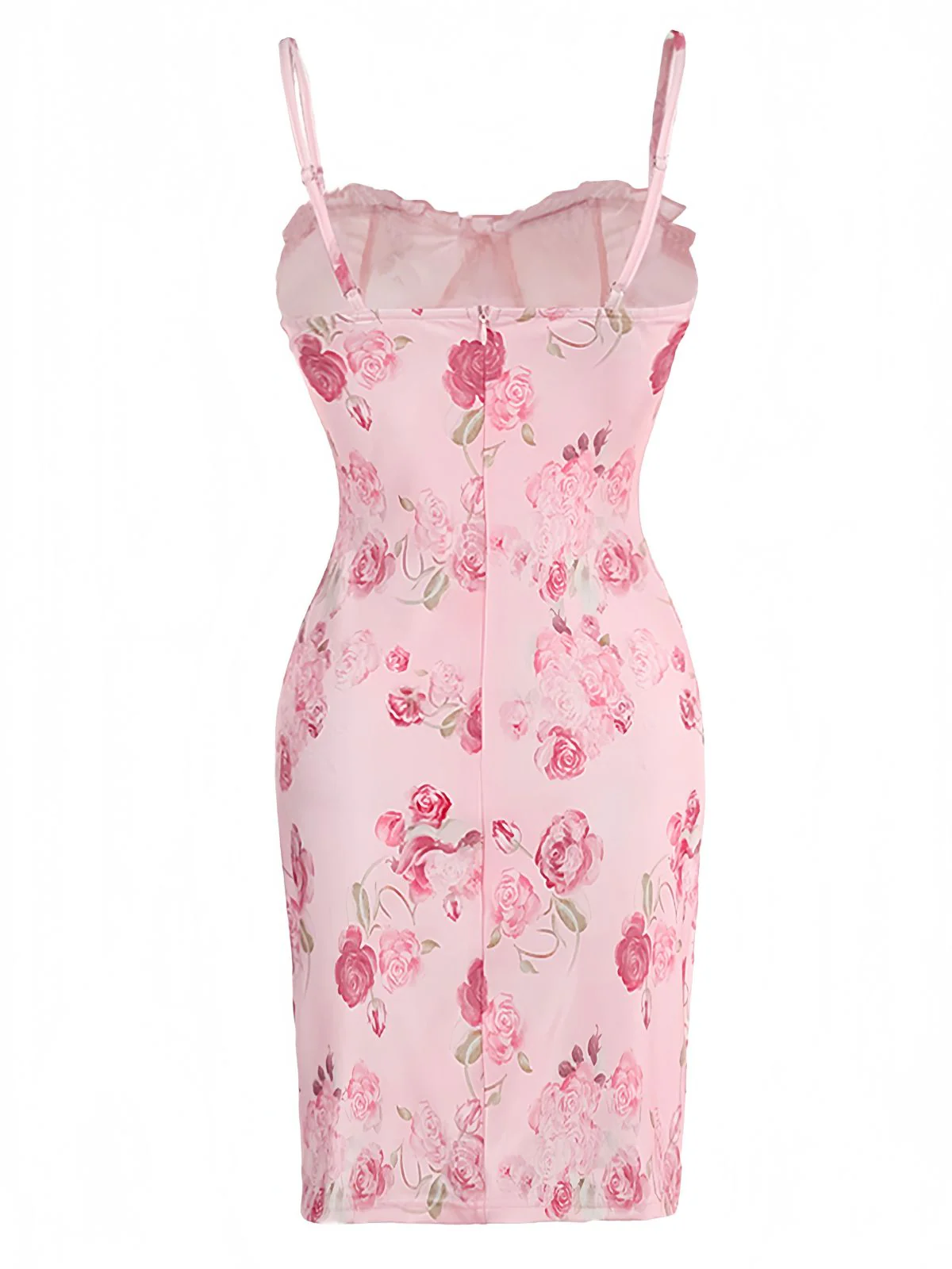 Pink 1960s Spaghetti Strap Roses Nightgown - Image 2