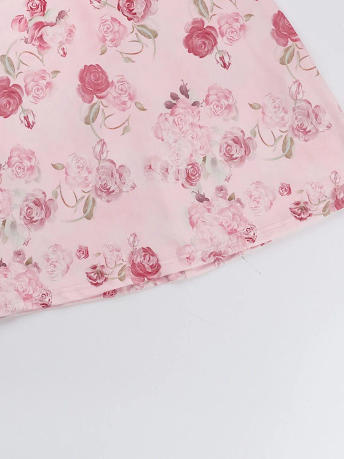 Pink 1960s Spaghetti Strap Roses Nightgown - Image 7