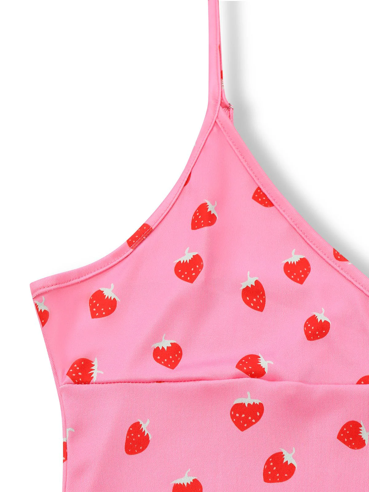 Pink 1960s Strawberry Deep V-Neck Mini Dress - Image 4