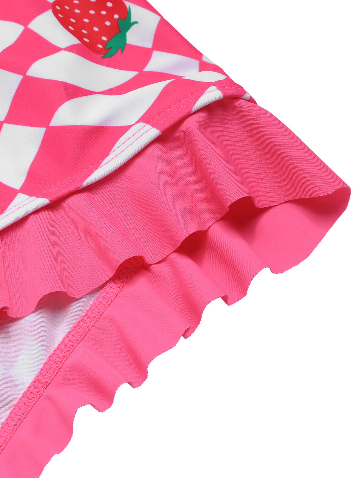 Pink 1960s Strawberry Plaid One-Piece Swimsuit - Image 6