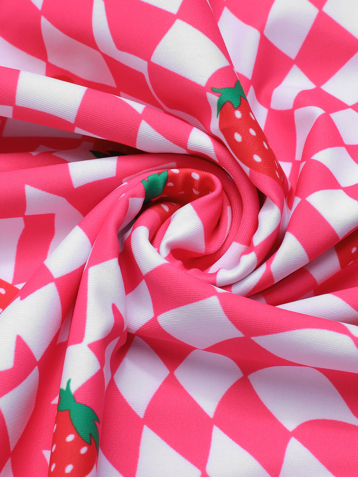 Pink 1960s Strawberry Plaid One-Piece Swimsuit - Image 7