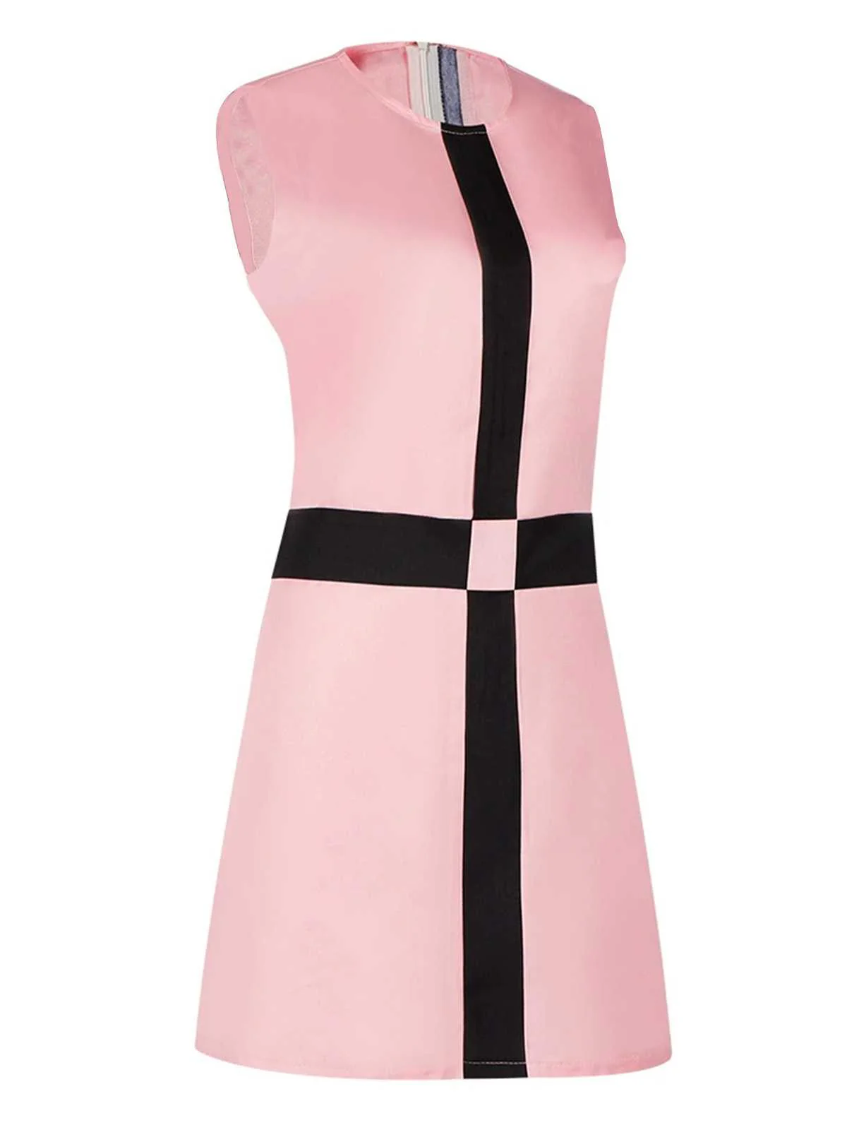 Pink 1960s The Queen’s Gambit Costume Sleeveless Dress - Image 2