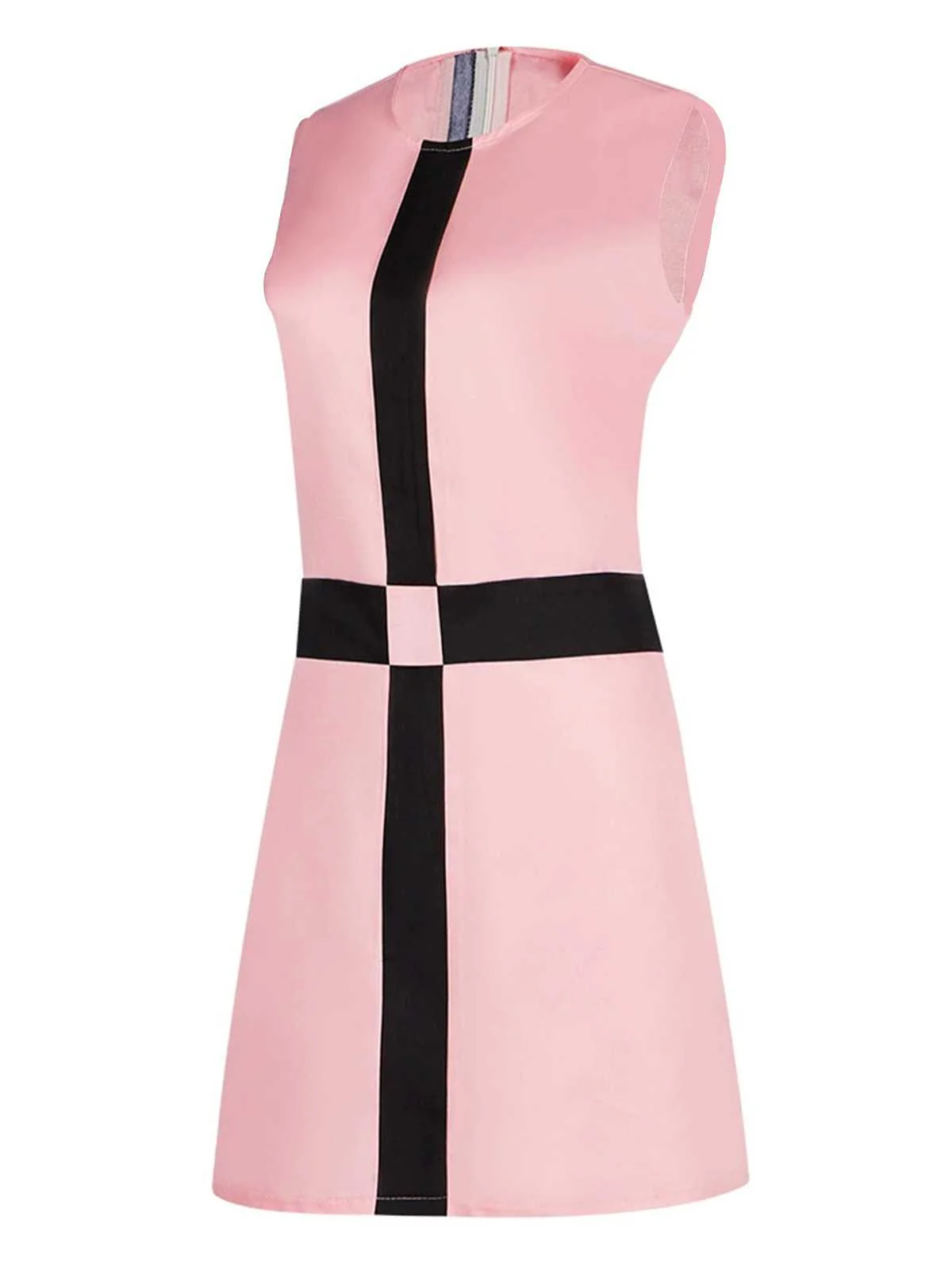 Pink 1960s The Queen’s Gambit Costume Sleeveless Dress - Image 3
