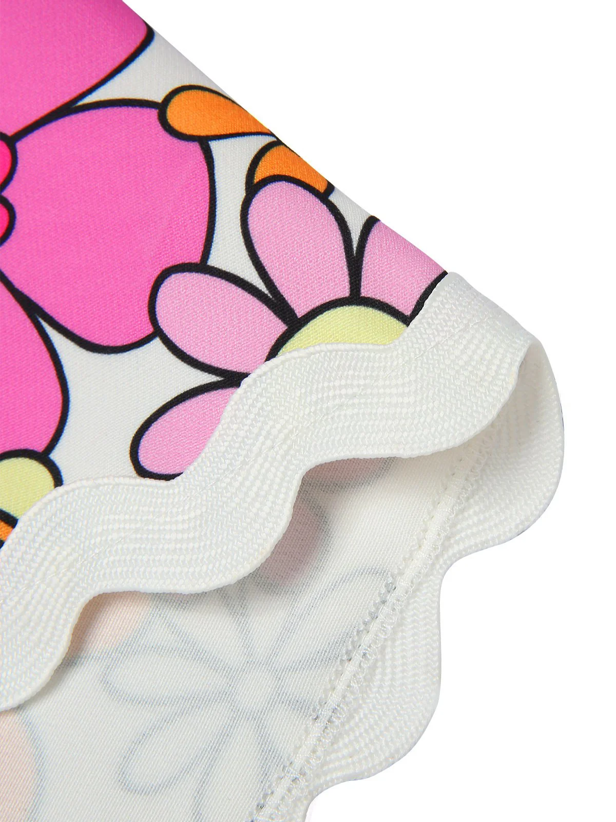 Pink 1960s V-Neck Cartoon Flowers Pencil Dress - Image 6