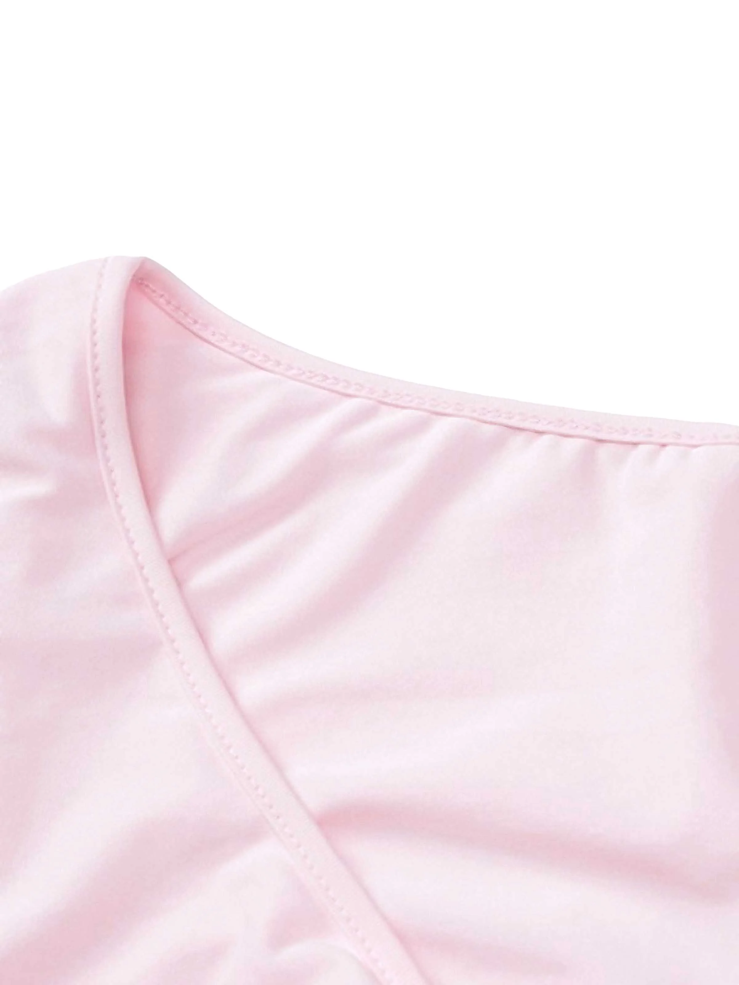 Pink 1960s V-Neck Ruffle Flared Sleeve Dress - Image 7
