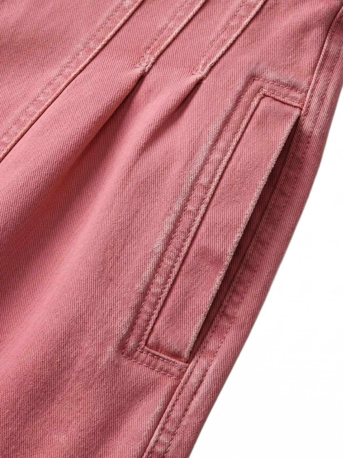 Pink 1960s V-Neck Strap Denim Romper - Image 5