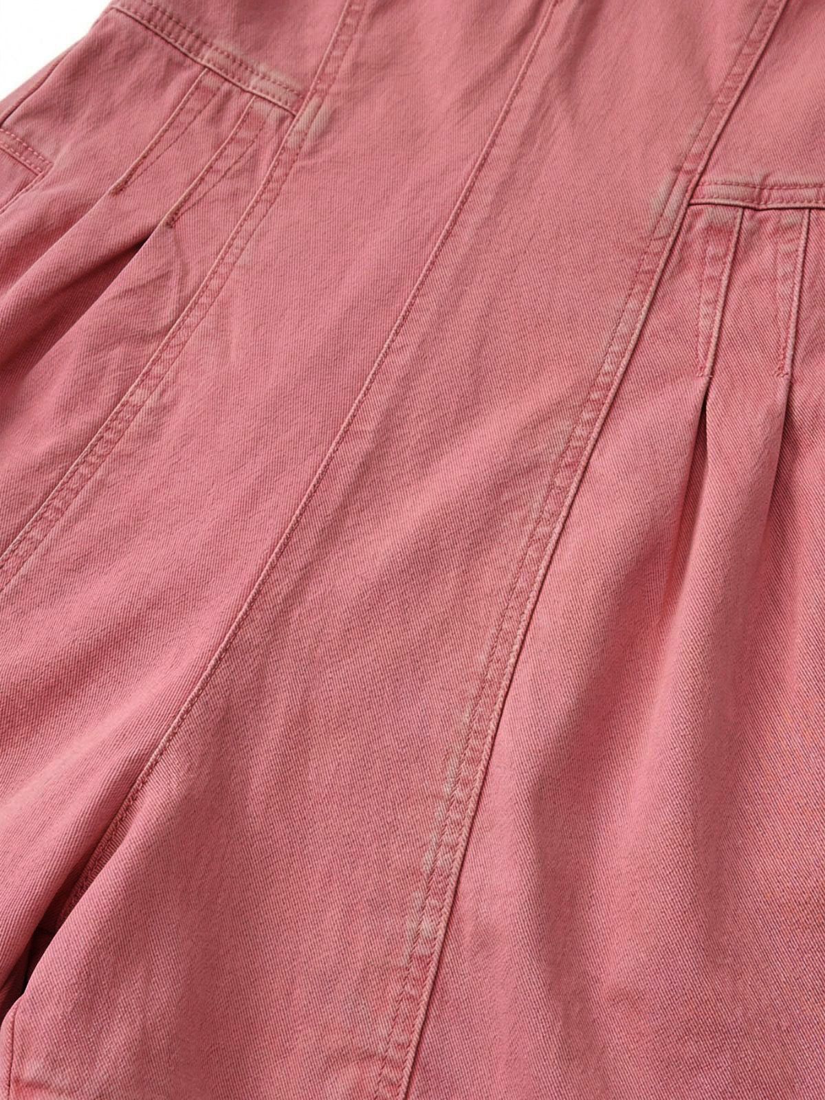 Pink 1960s V-Neck Strap Denim Romper - Image 6