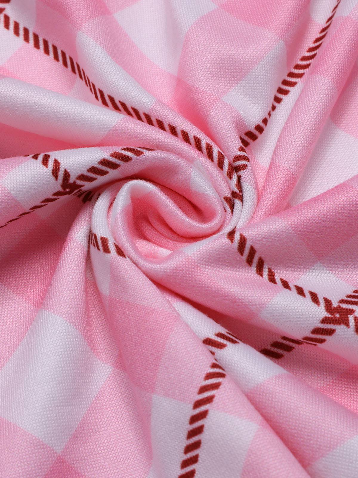 Pink 1970s Baby Girl Tank Top & Plaid Shorts Pajamas - Image 4