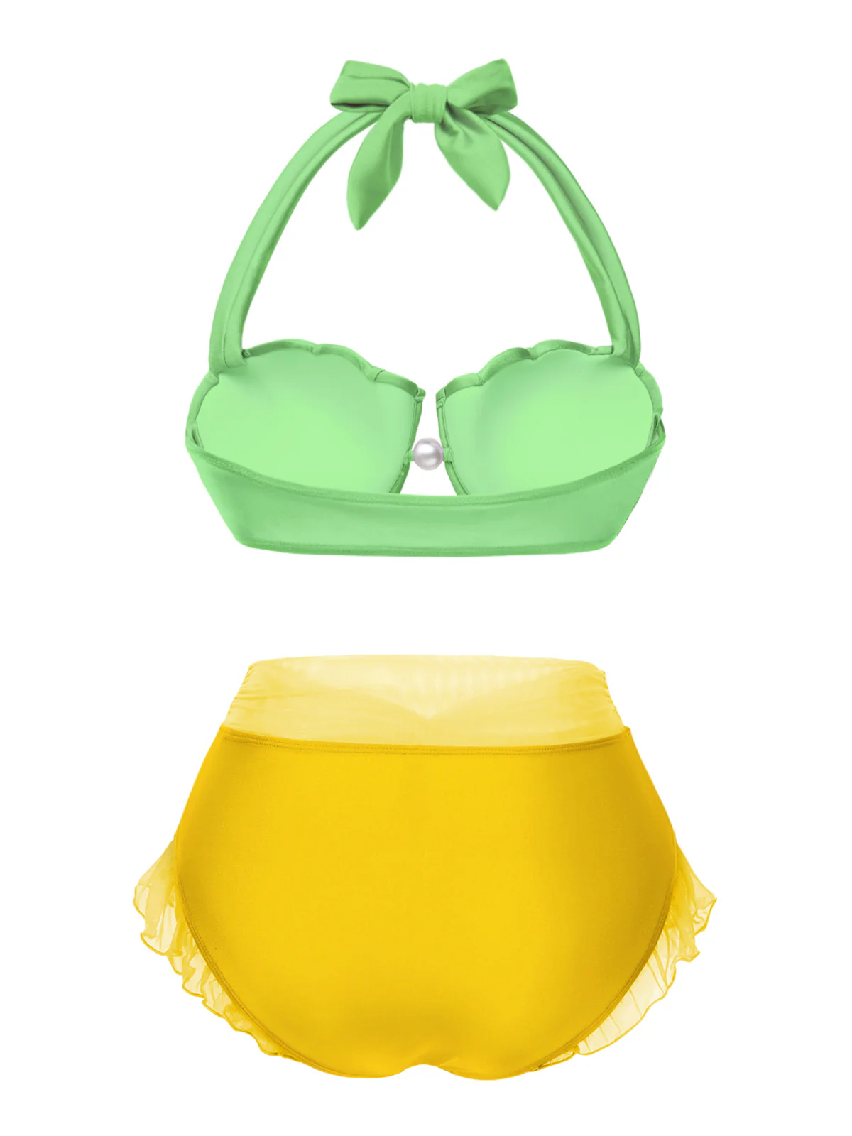 Lavender 1970s Mermaid Shell Halter Bikini Set - Image 9