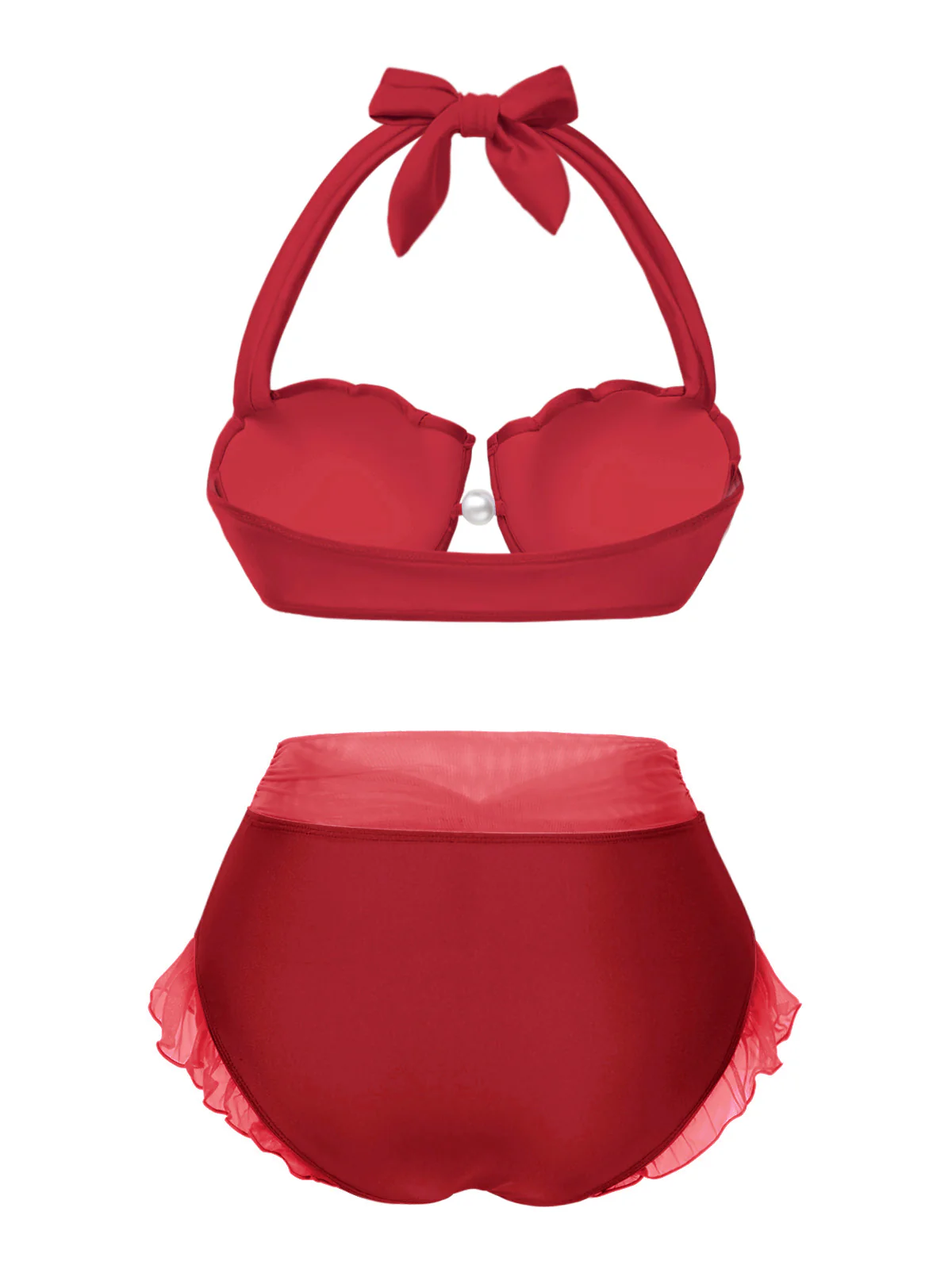 Lavender 1970s Mermaid Shell Halter Bikini Set - Image 10