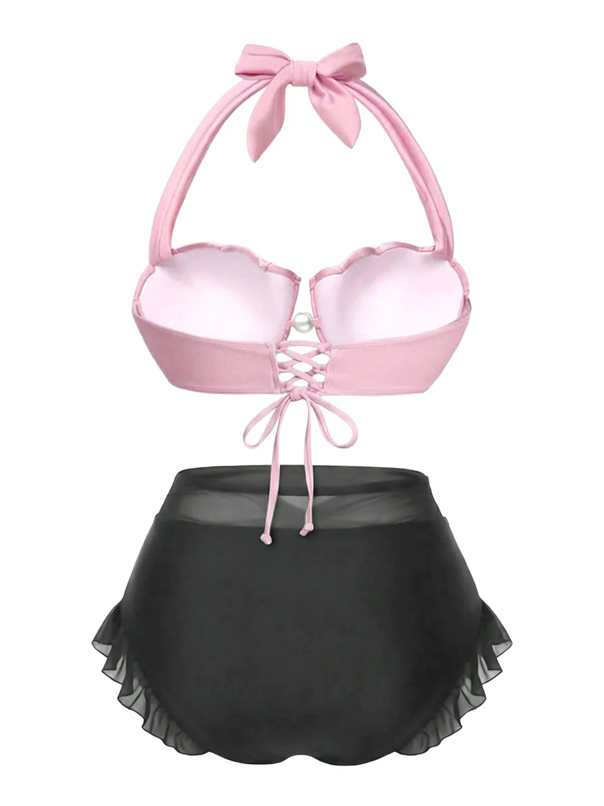 Lavender 1970s Mermaid Shell Halter Bikini Set - Image 13