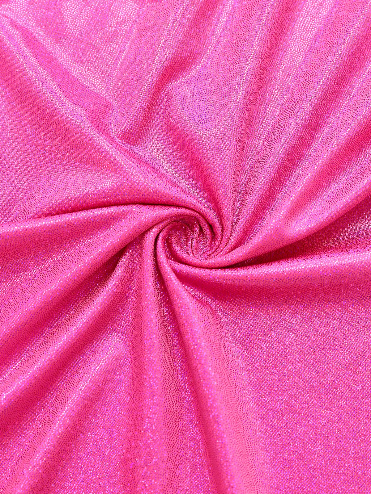 Pink 1970s Metallic Deep V-Neck Disco Jumpsuit - Image 3