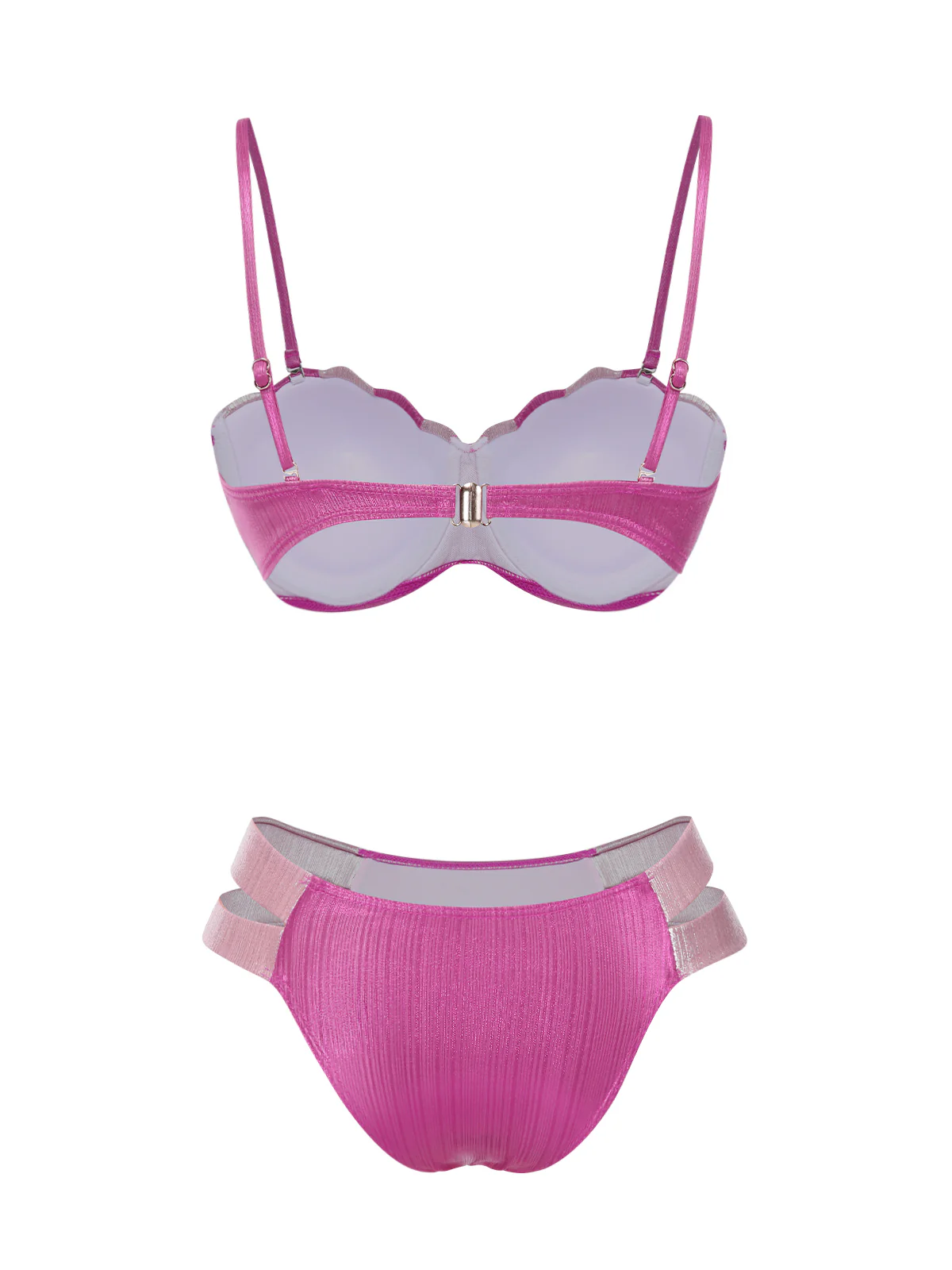 Pink 1970s Shell Shape Patchwork Swimsuit - Image 3