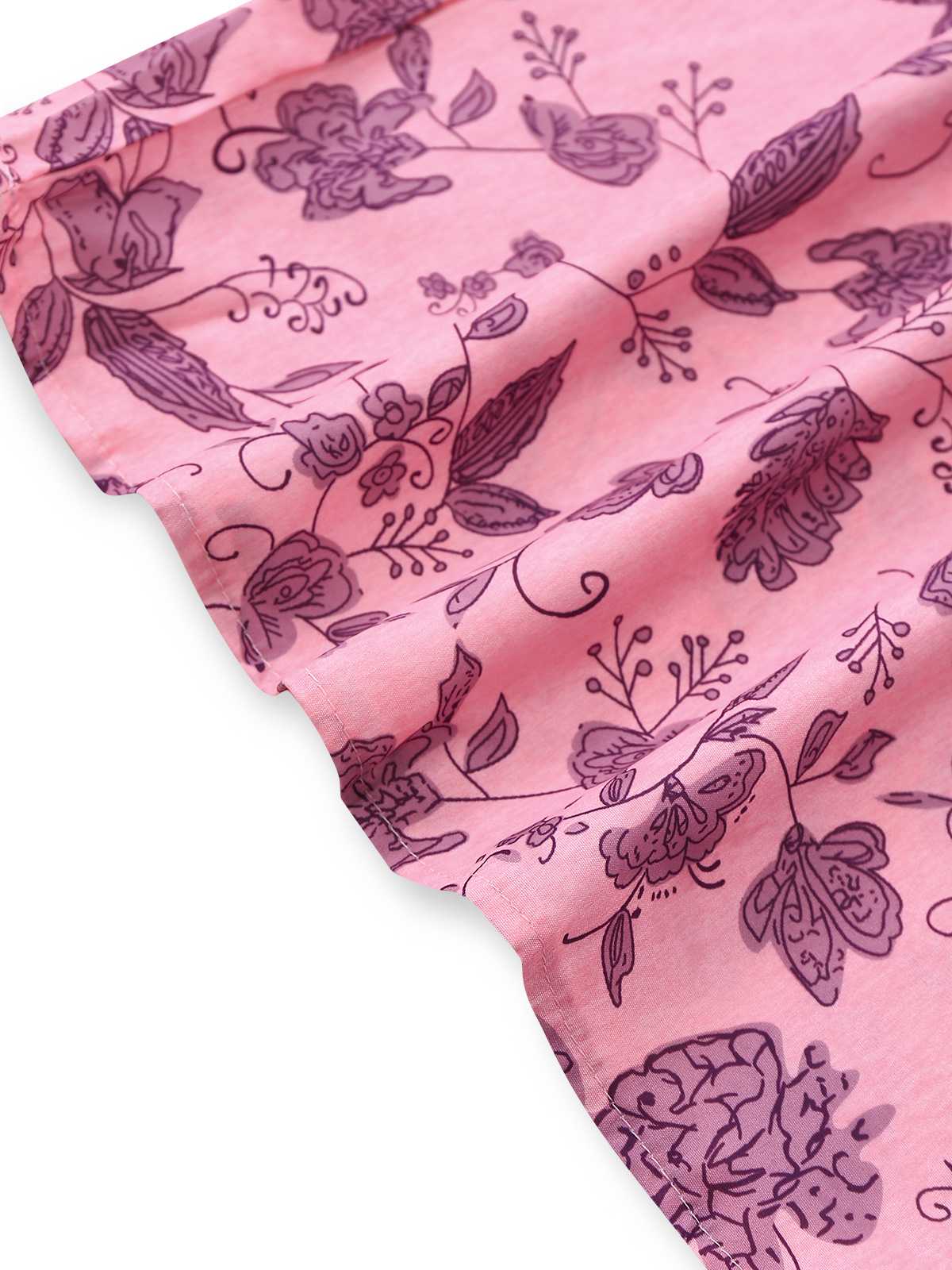 Pink 1970s Spaghetti Strap Floral Smocked Jumpsuit - Image 6