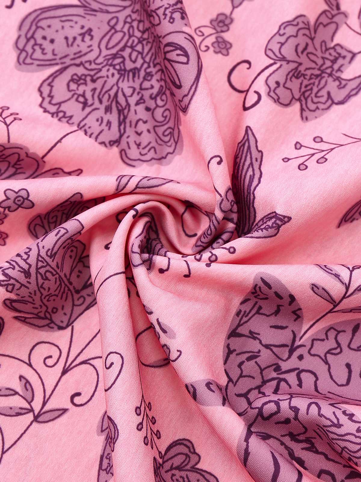 Pink 1970s Spaghetti Strap Floral Smocked Jumpsuit - Image 7