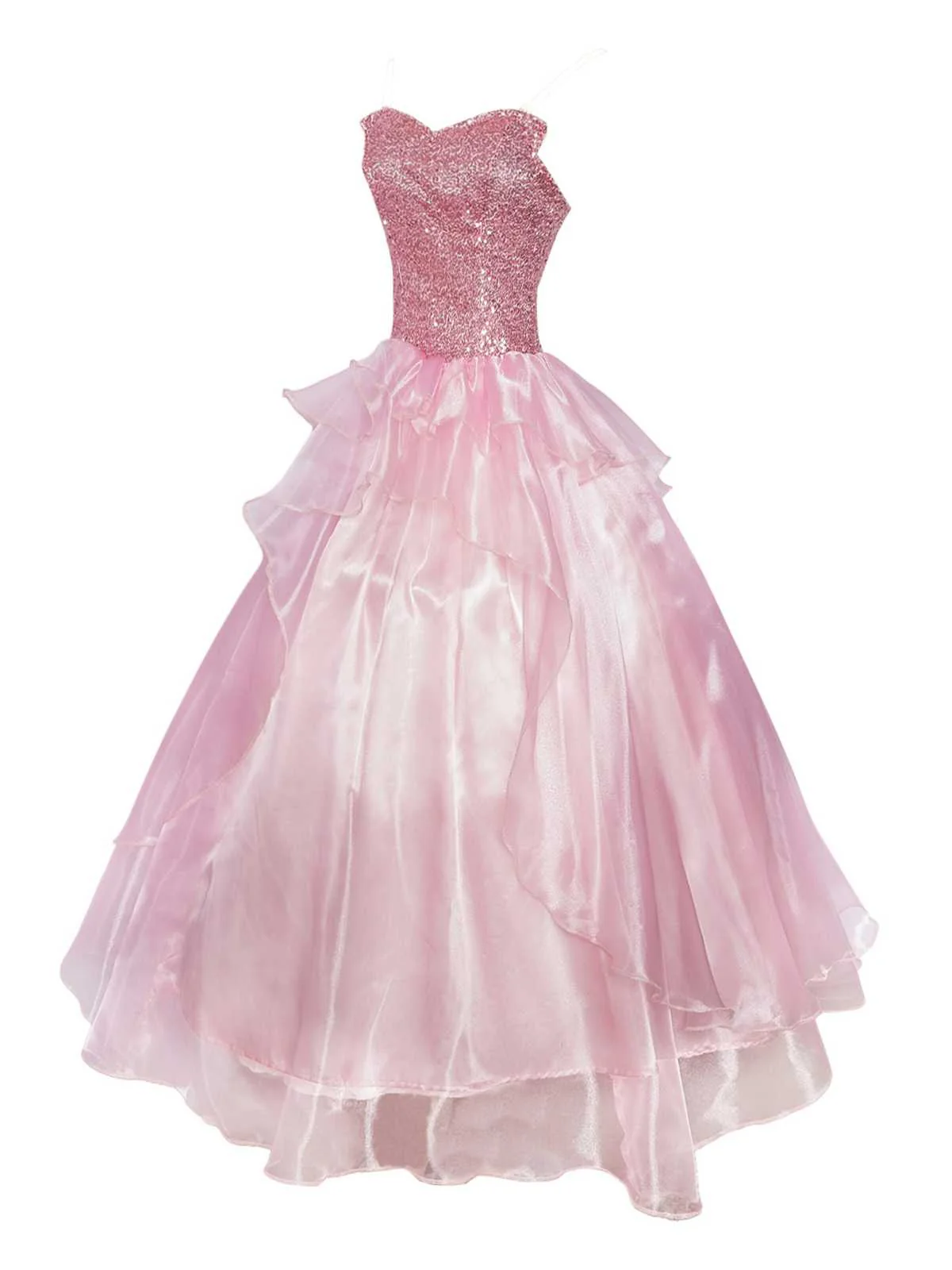 Pink 1970s Wicked Sequin Princess Layered Tulle Dress - Image 2