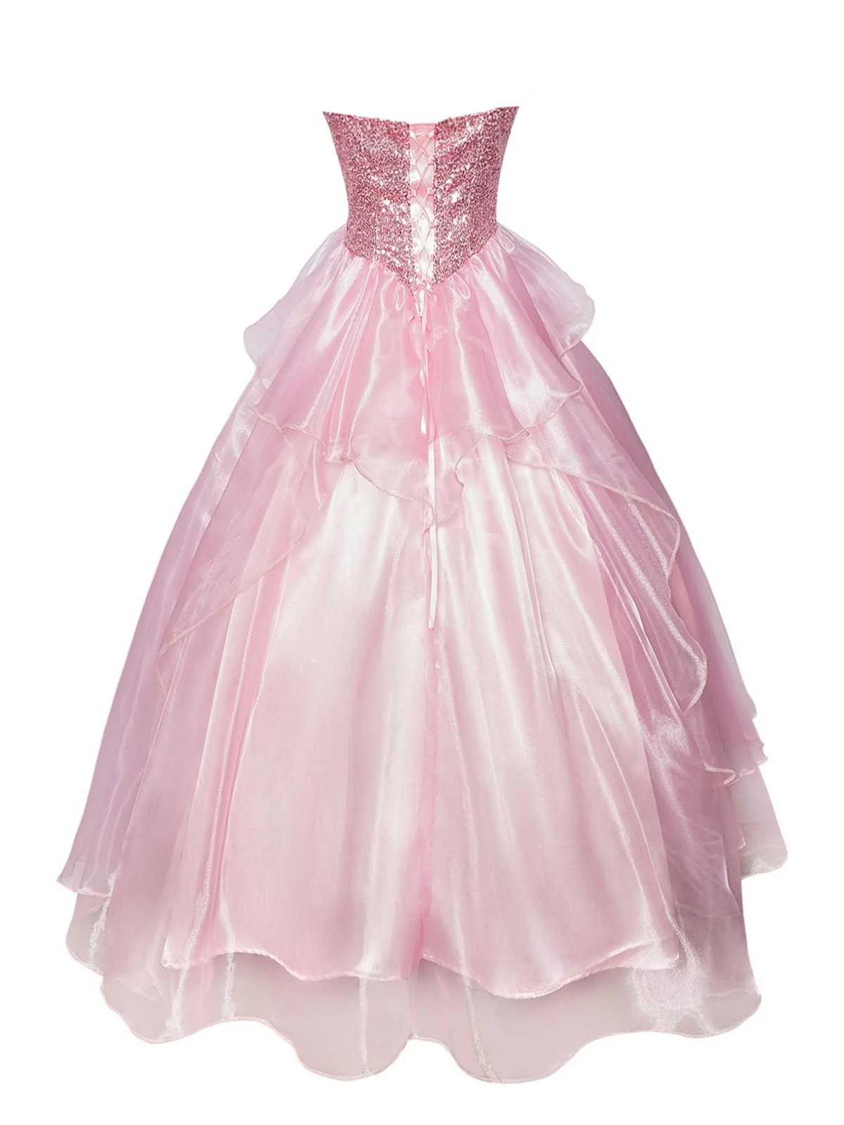 Pink 1970s Wicked Sequin Princess Layered Tulle Dress - Image 3