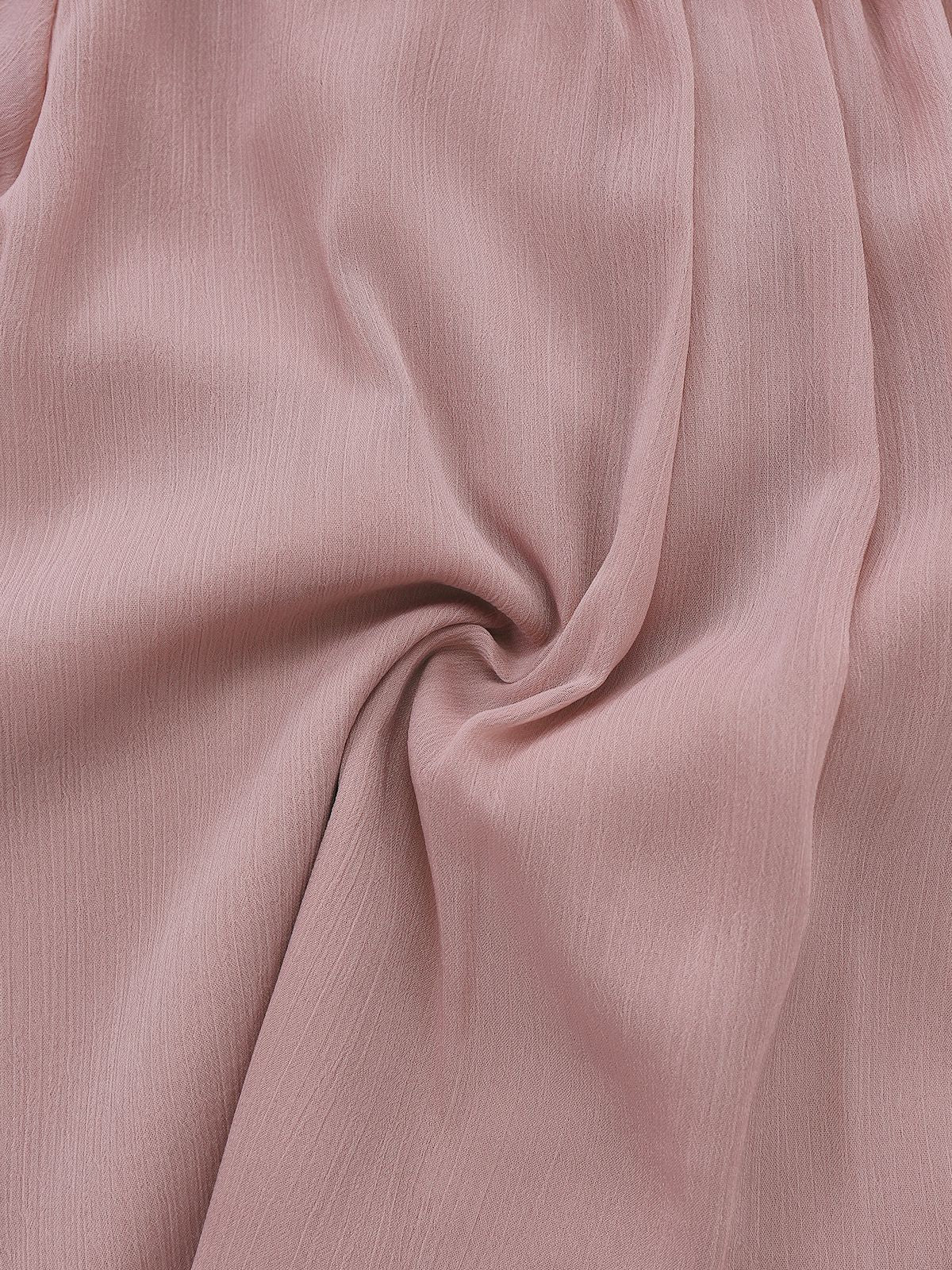 Pink 1980s Chiffon Ruffled High-Neck Blouse - Image 6
