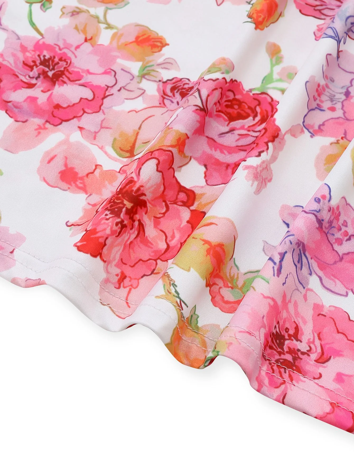 Pink 1980s Floral Print Slip Bodycon Maxi Dress - Image 6