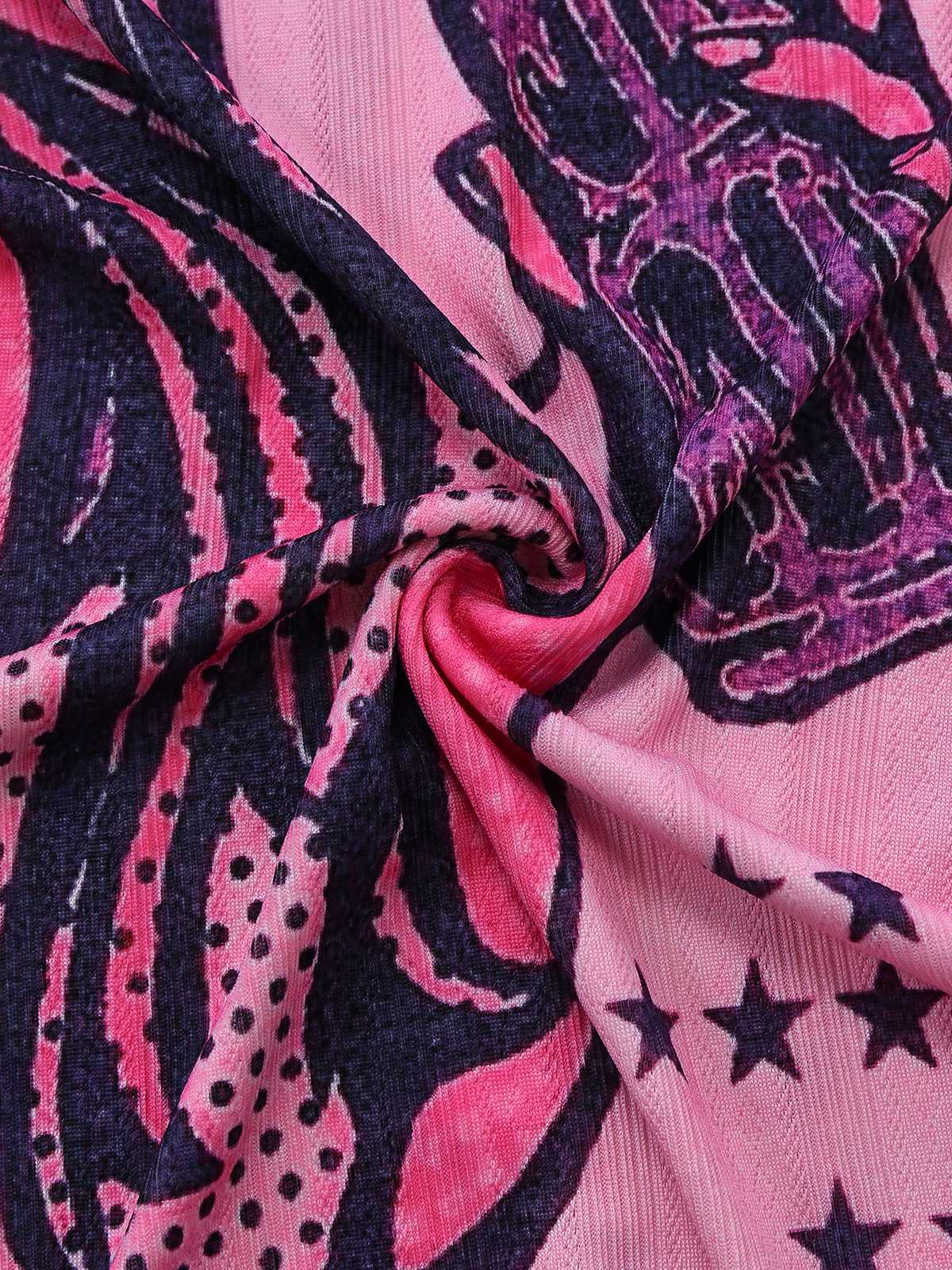 Pink 2000s Slip Lace Trim Cartoon Print Dress - Image 6