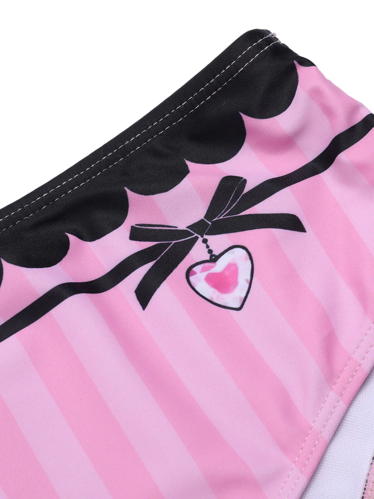 Pink & Black 1950s Stripe Halter Swimsuit - Image 6