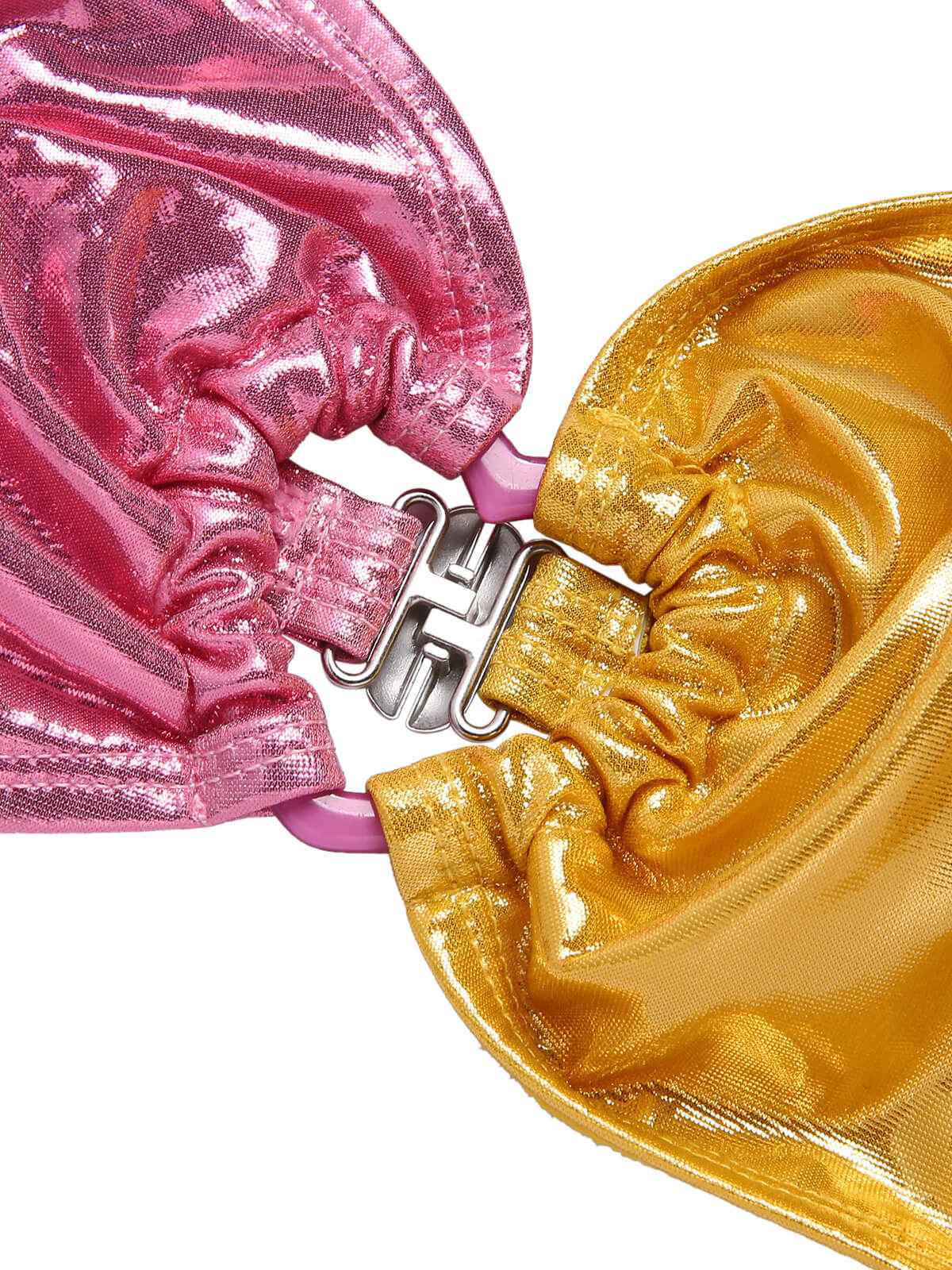Pink & Yellow 1970s Heart Ring Bikini Set - Image 6