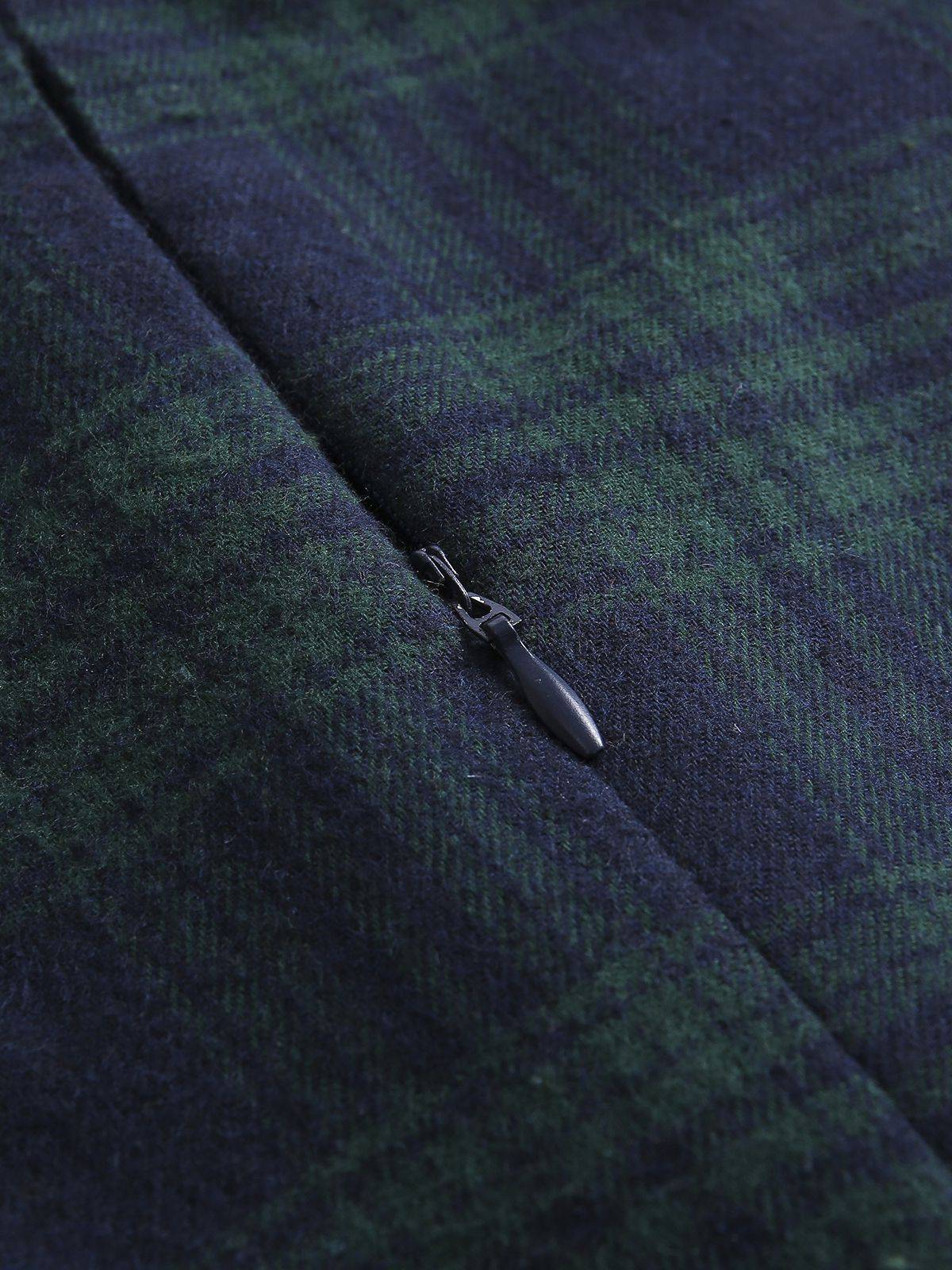 Plaids 1950s Buttoned Belted Swing Dress - Image 3