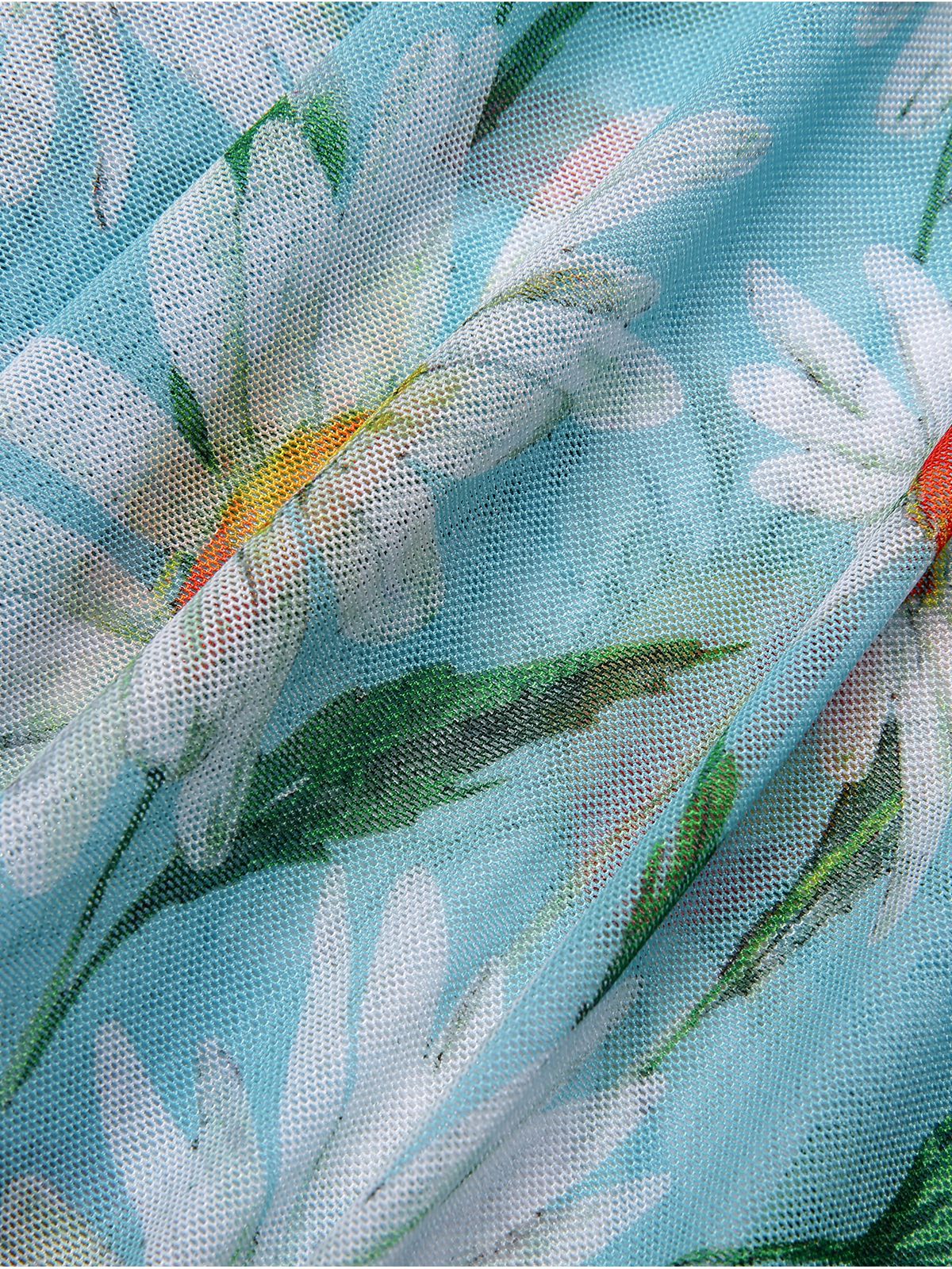 [Plus Size] 1930S Daisy Bow Halter Skirt Swimsuit - Image 8