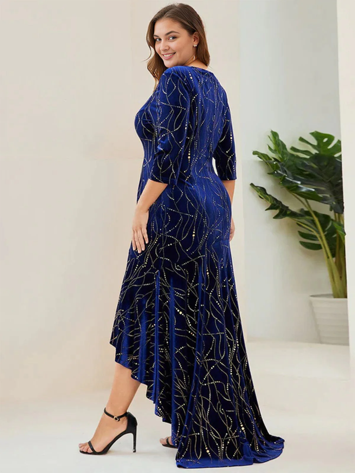 [Plus Size] 1930s Glitter Velvet Mermaid Dress - Image 16